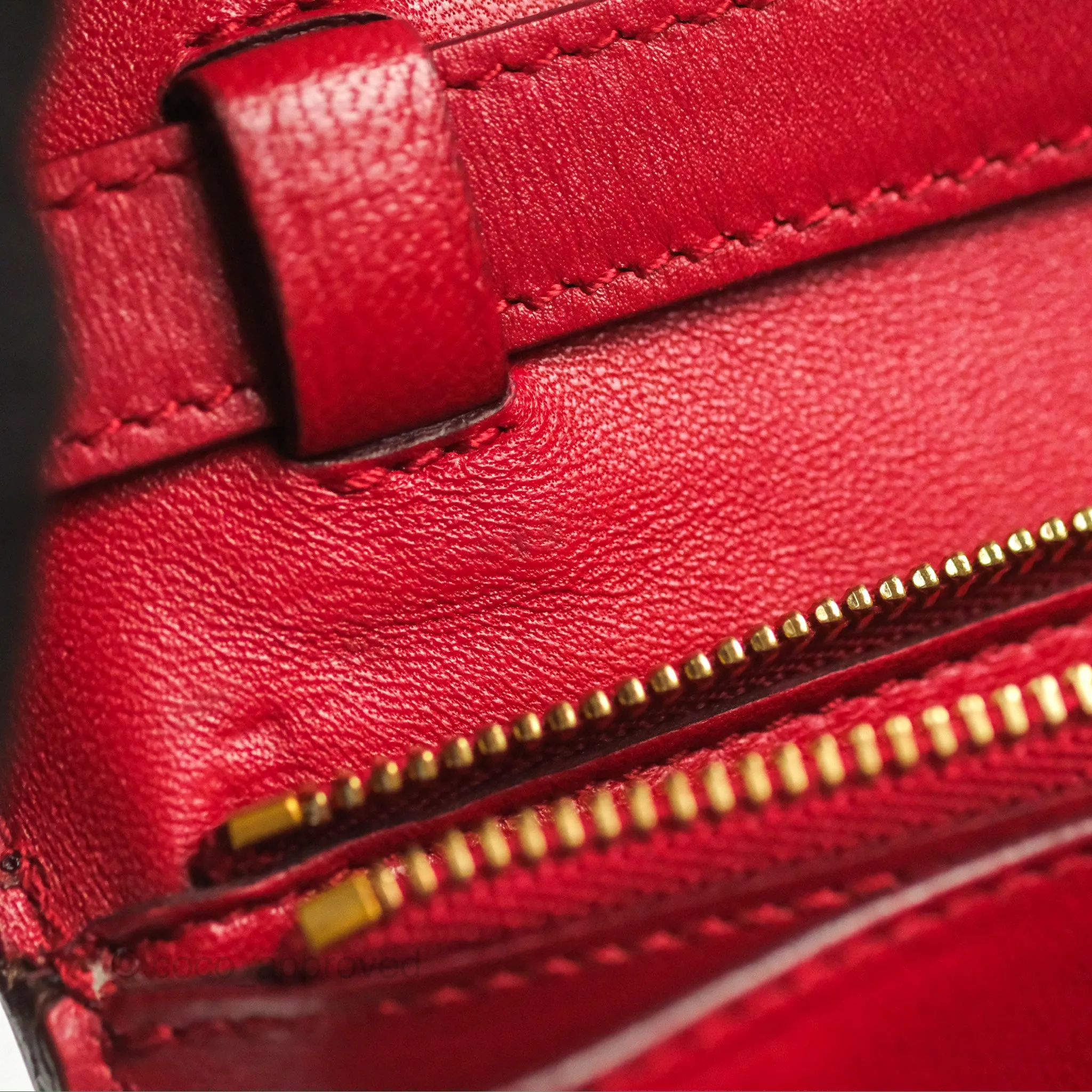 Celine Medium Classic Box Flap Red Calfskin