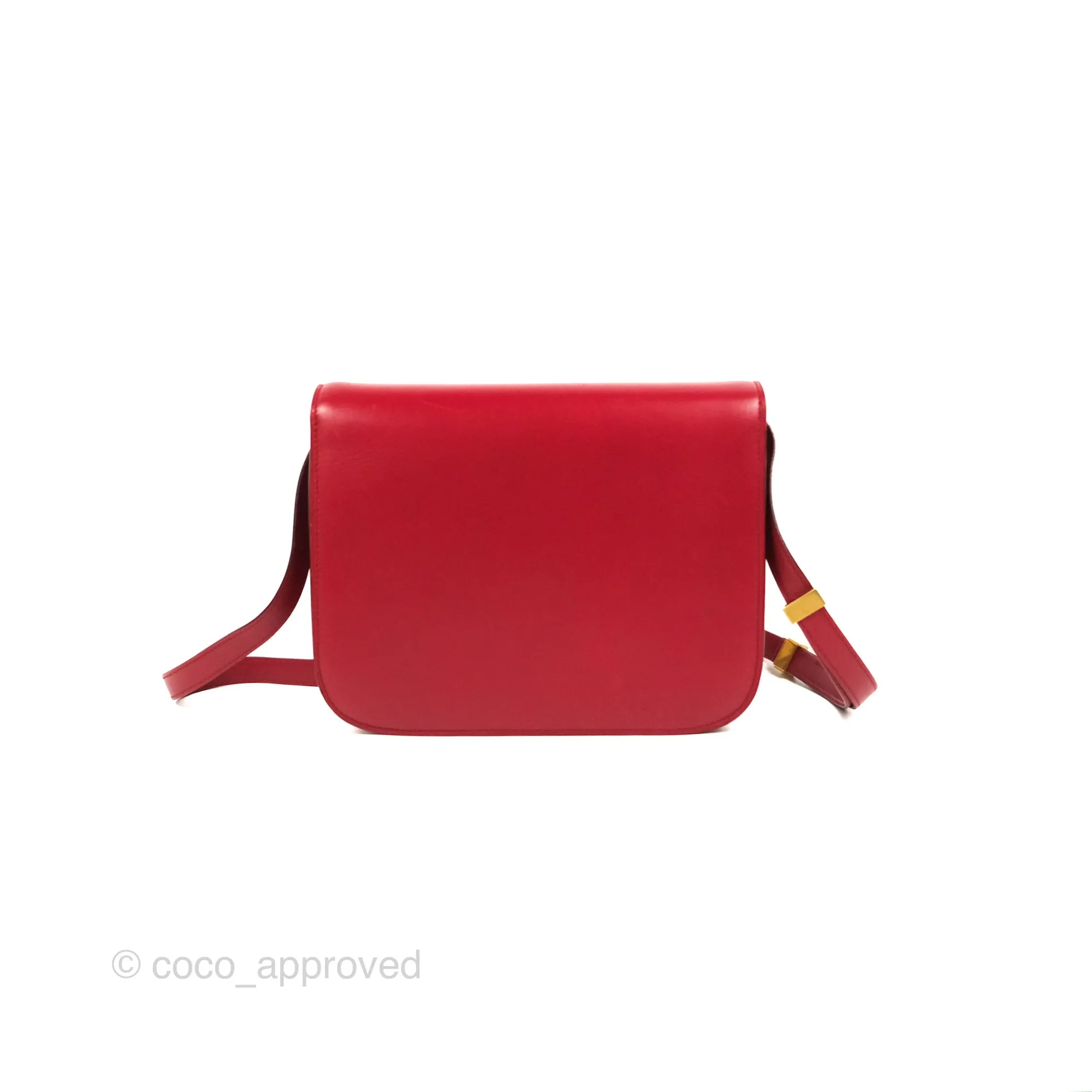 Celine Medium Classic Box Flap Red Calfskin