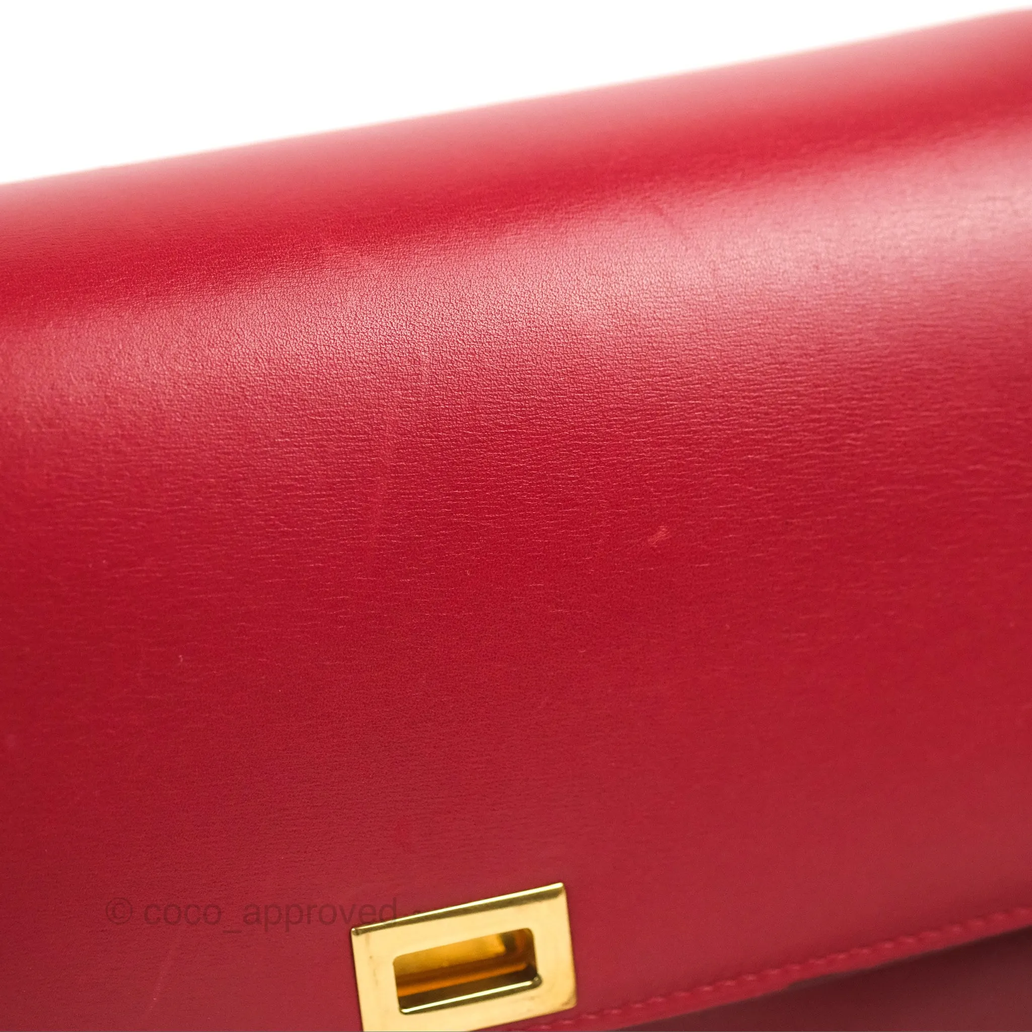 Celine Medium Classic Box Flap Red Calfskin