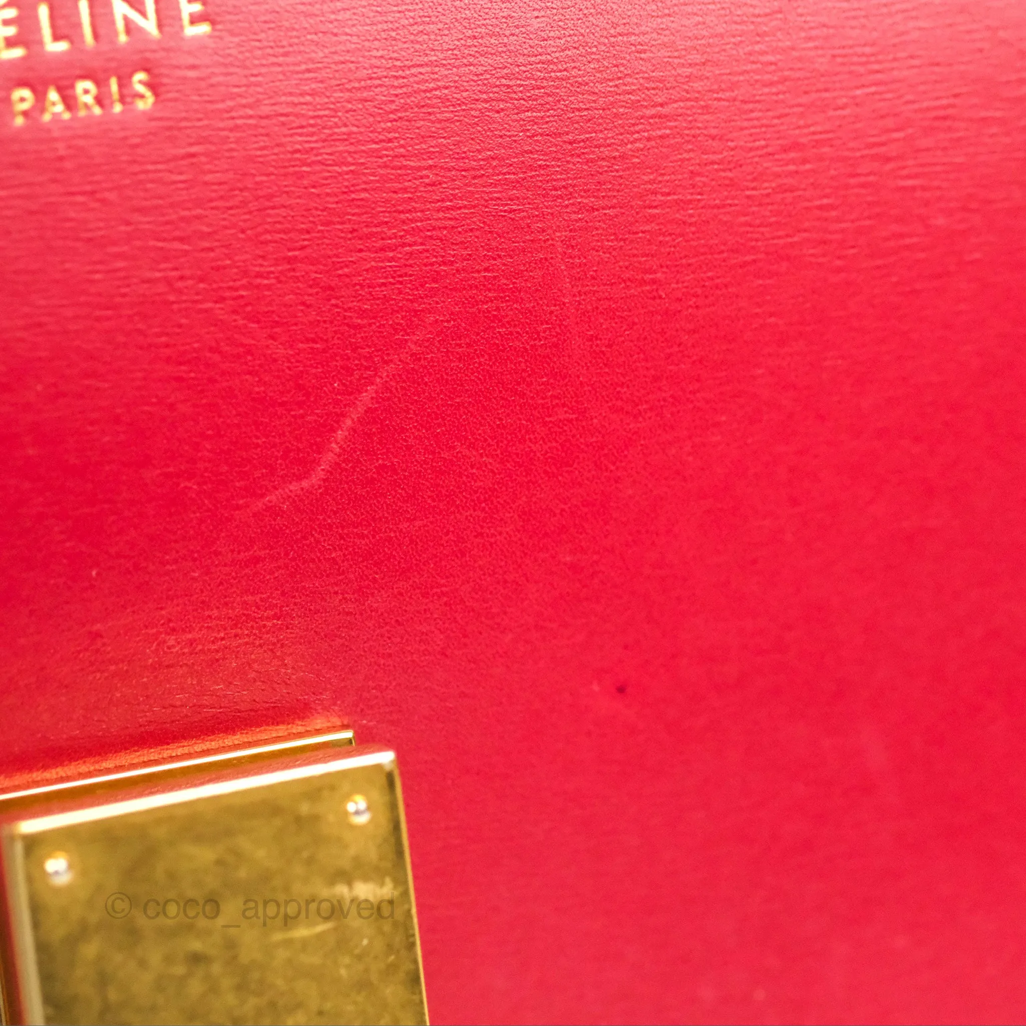 Celine Medium Classic Box Flap Red Calfskin