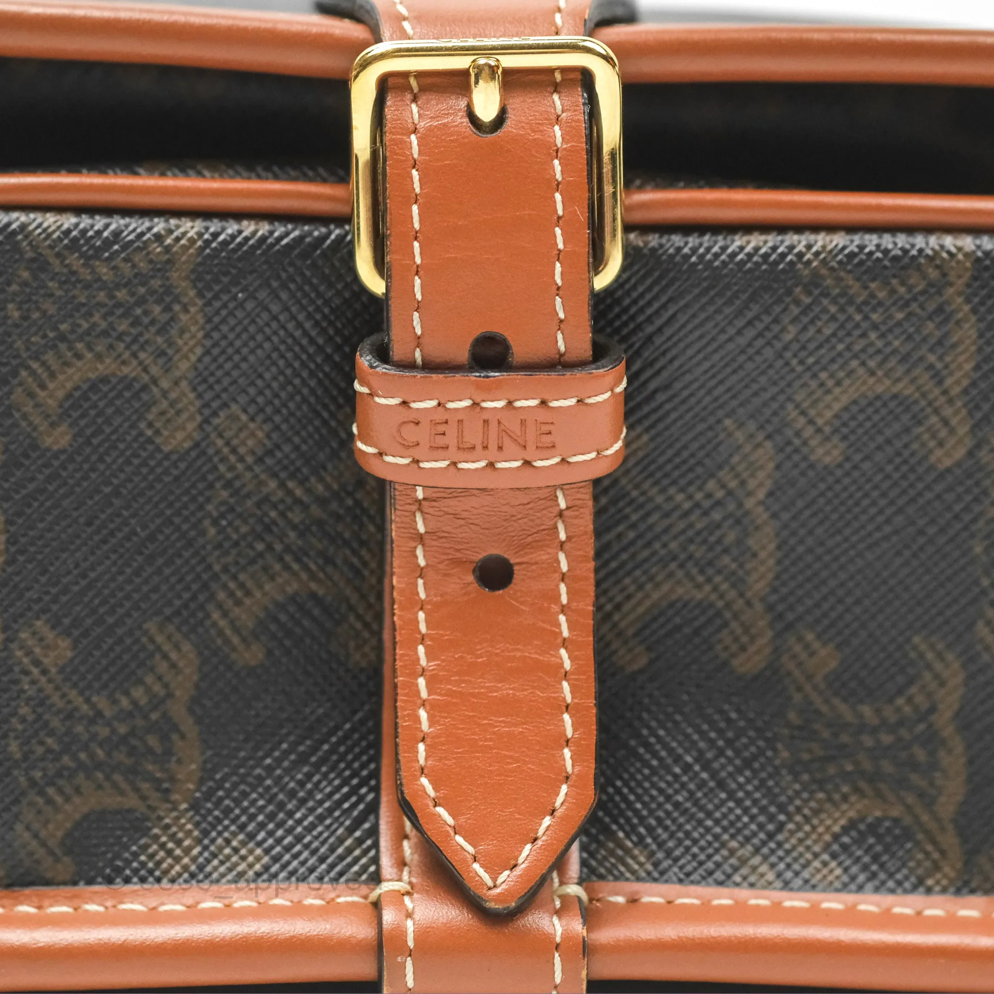 Celine Medium Folco Bag Triomphe Canvas Tan