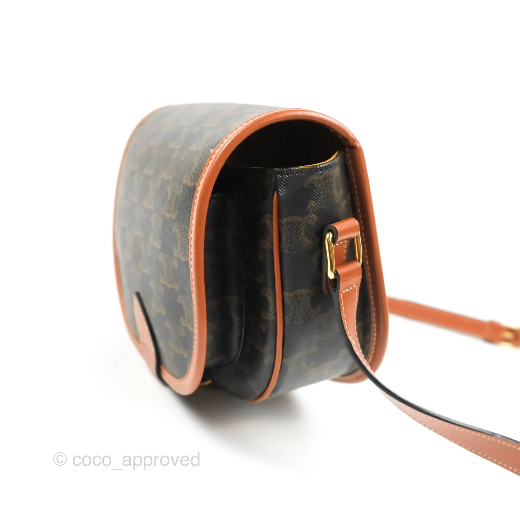Celine Medium Folco Bag Triomphe Canvas Tan