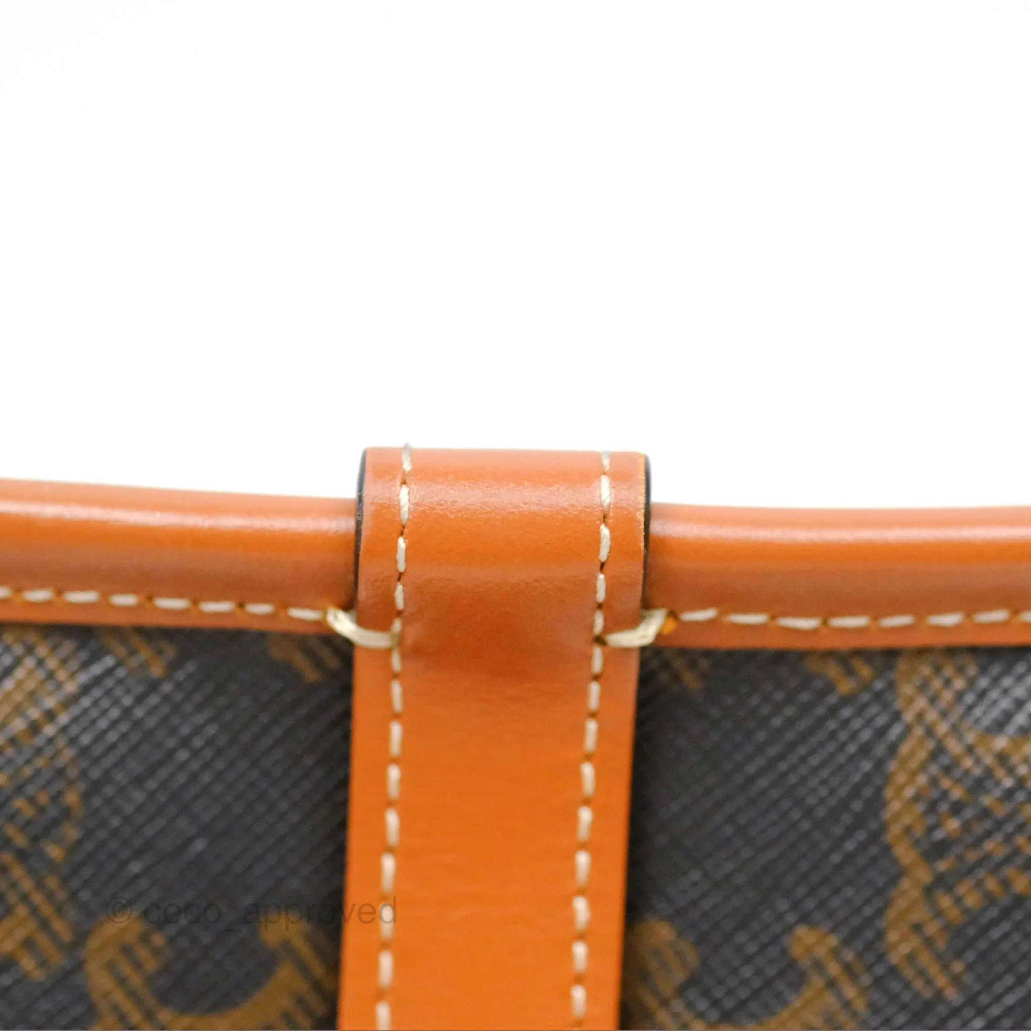 Celine Medium Folco Bag Triomphe Canvas Tan