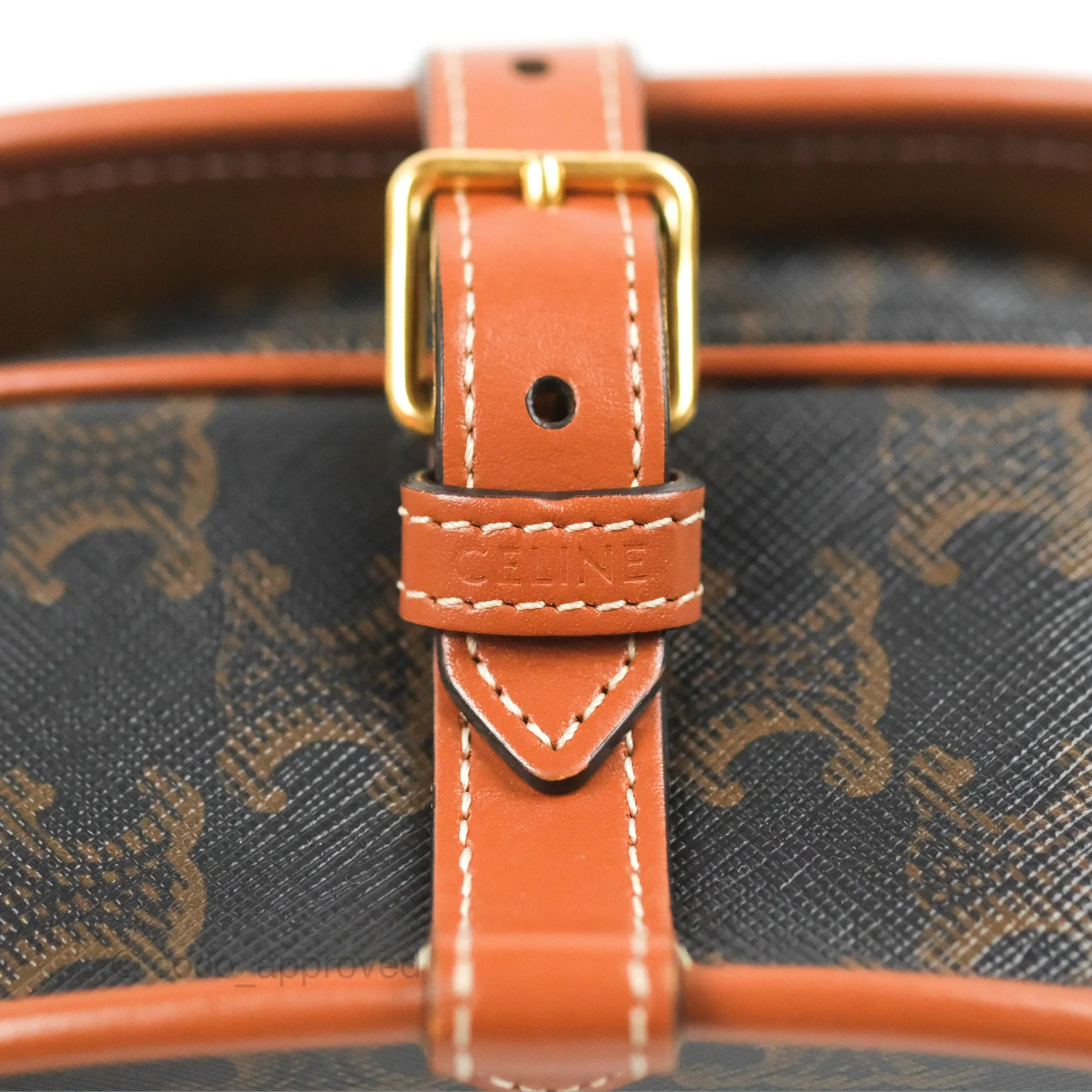 Celine Medium Folco Bag Triomphe Canvas Tan