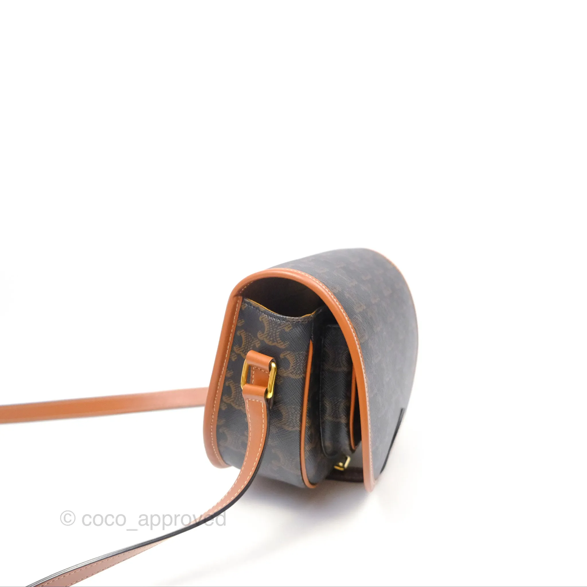 Celine Medium Folco Bag Triomphe Canvas Tan