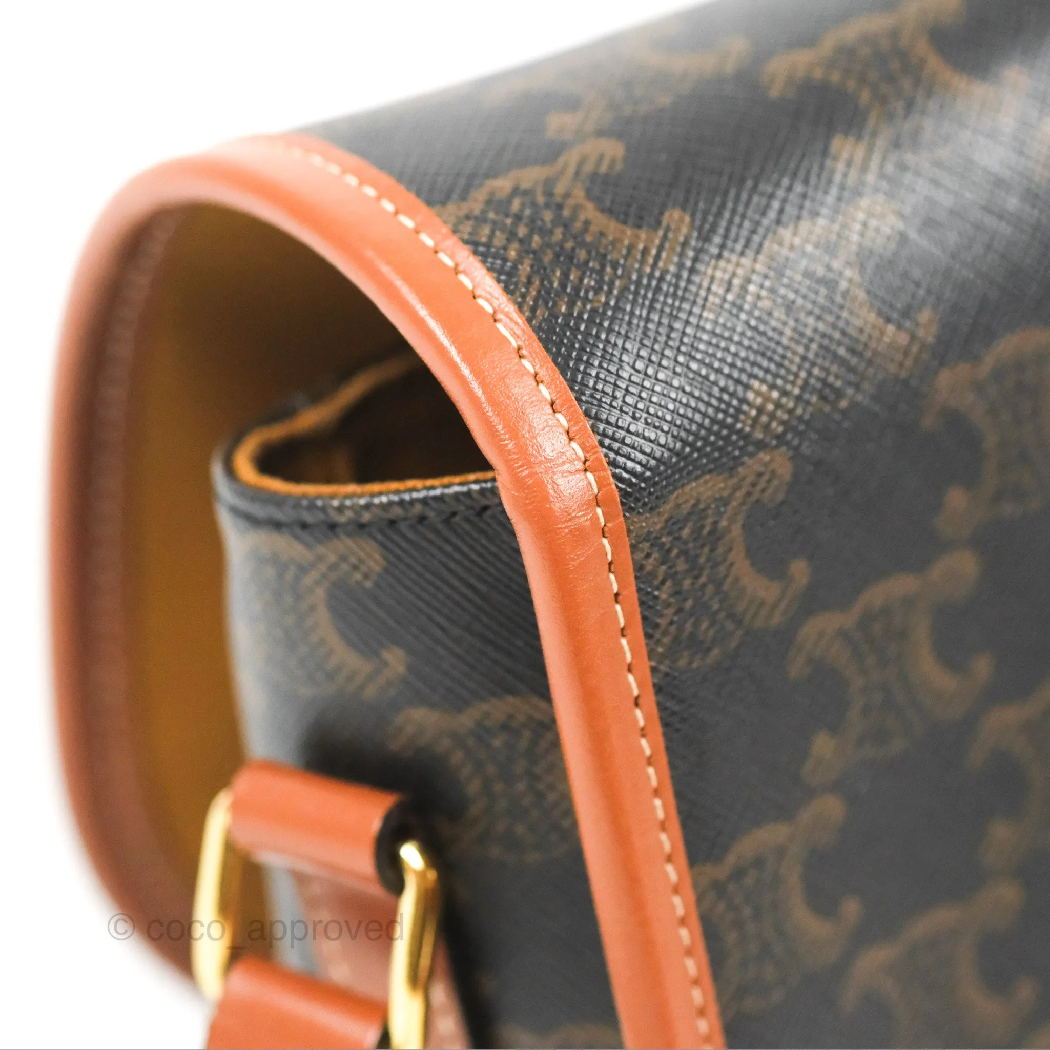 Celine Medium Folco Bag Triomphe Canvas Tan