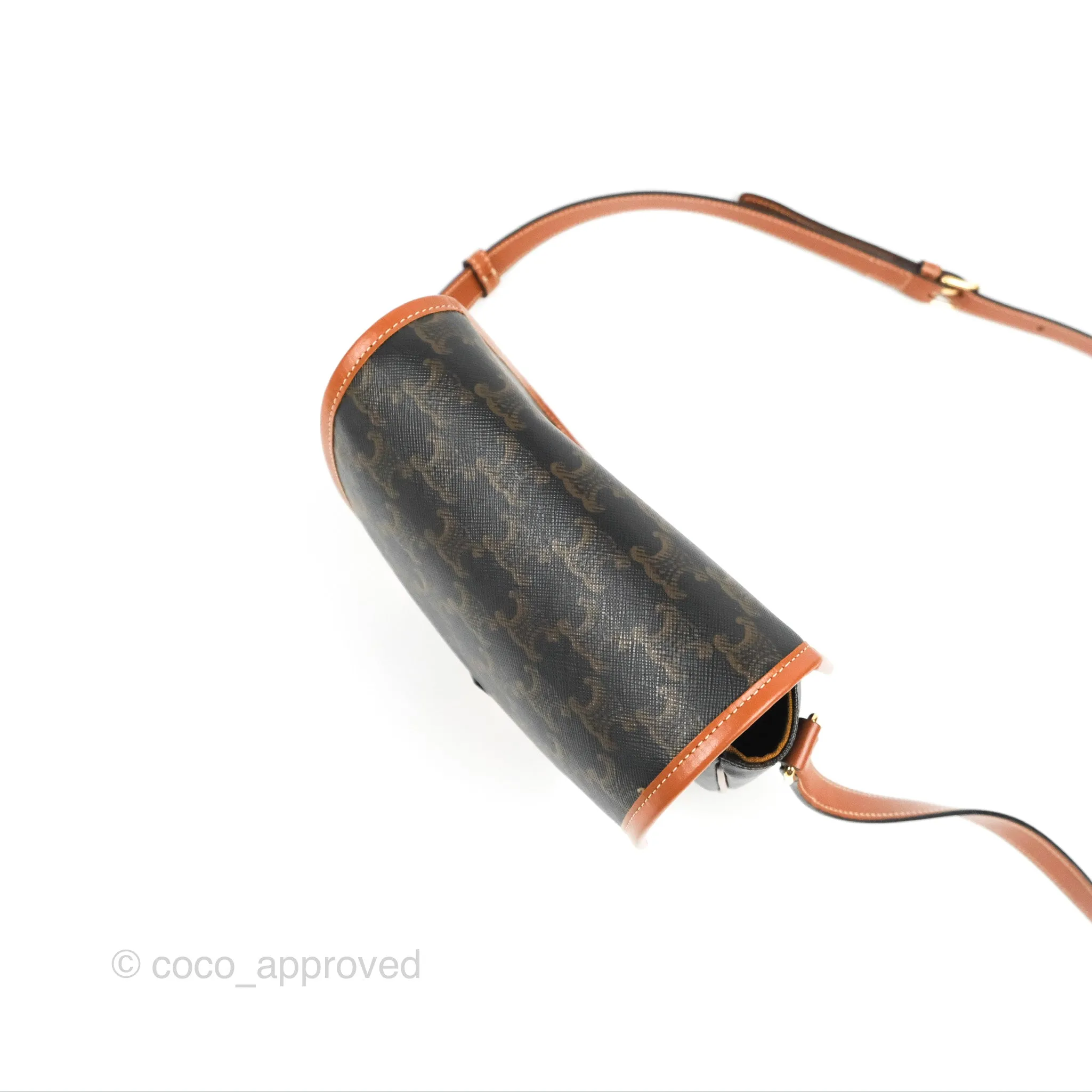 Celine Medium Folco Bag Triomphe Canvas Tan