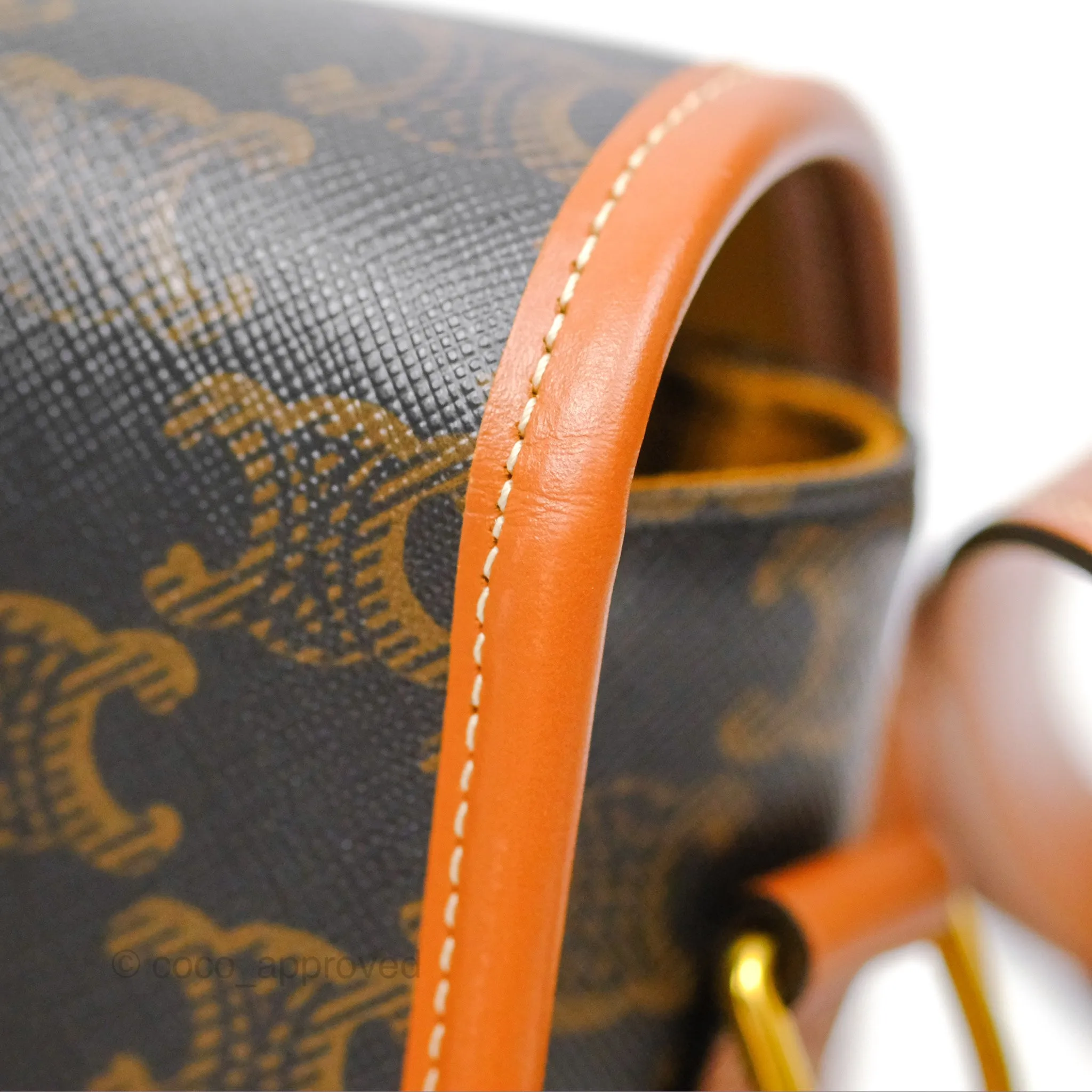 Celine Medium Folco Bag Triomphe Canvas Tan