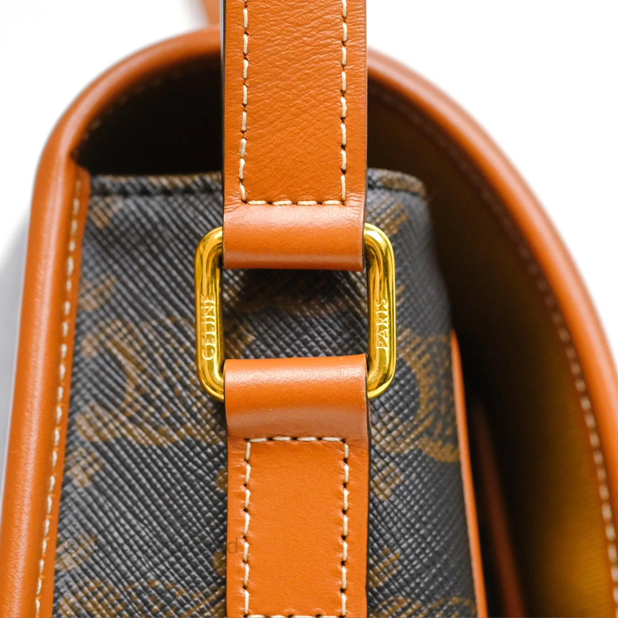 Celine Medium Folco Bag Triomphe Canvas Tan