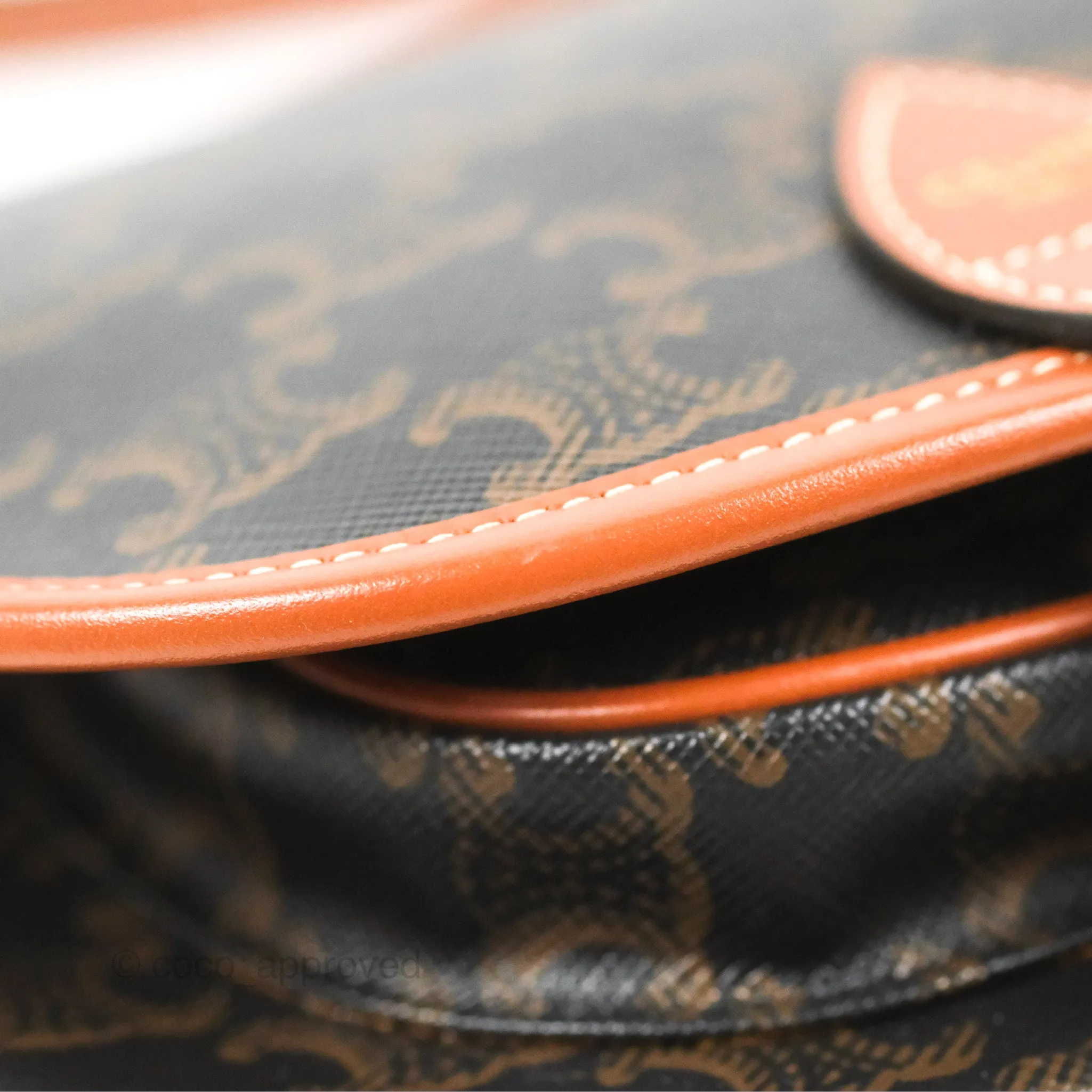 Celine Medium Folco Bag Triomphe Canvas Tan