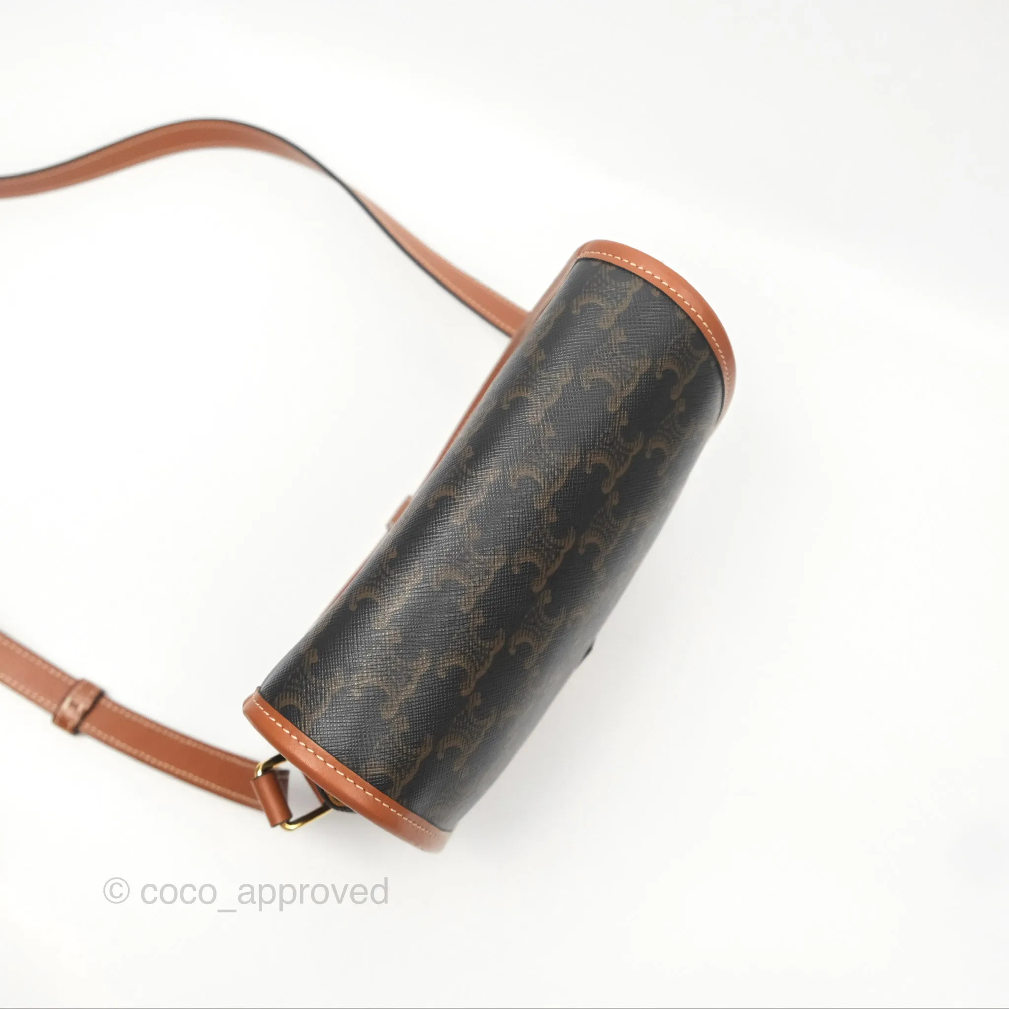 Celine Medium Folco Bag Triomphe Canvas Tan