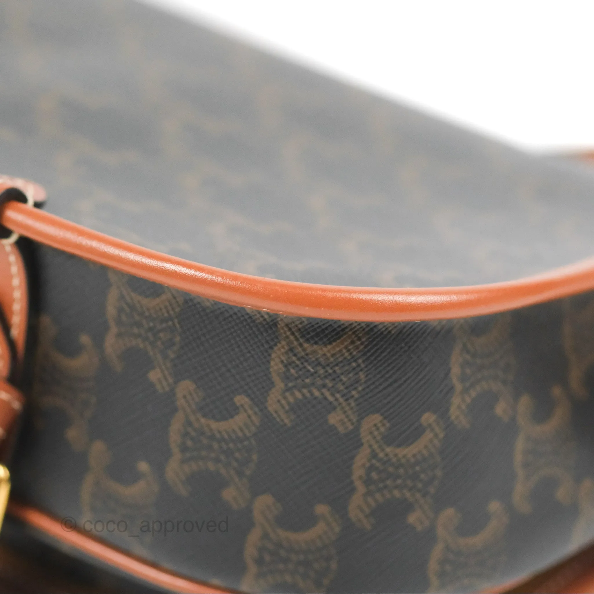 Celine Medium Folco Bag Triomphe Canvas Tan