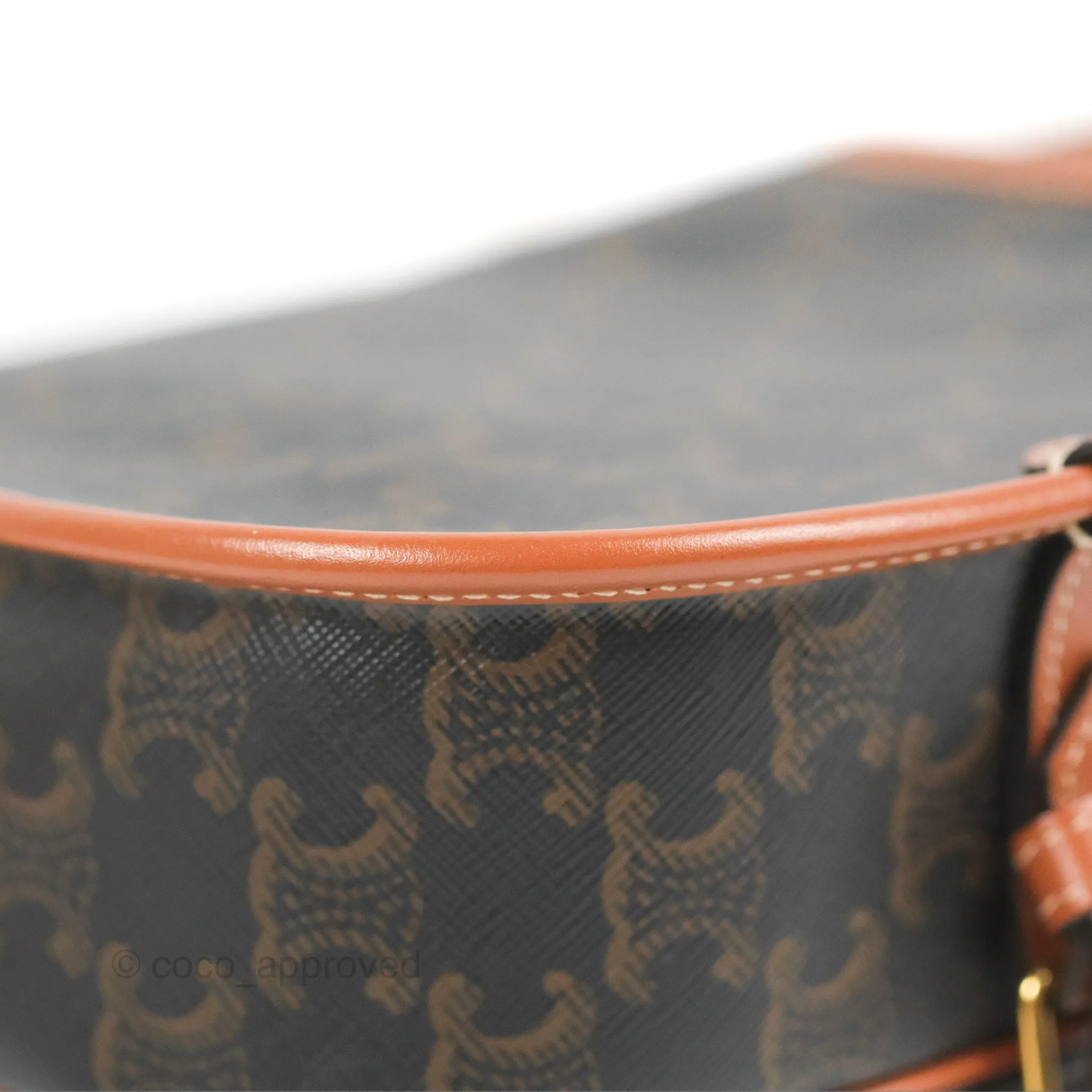 Celine Medium Folco Bag Triomphe Canvas Tan