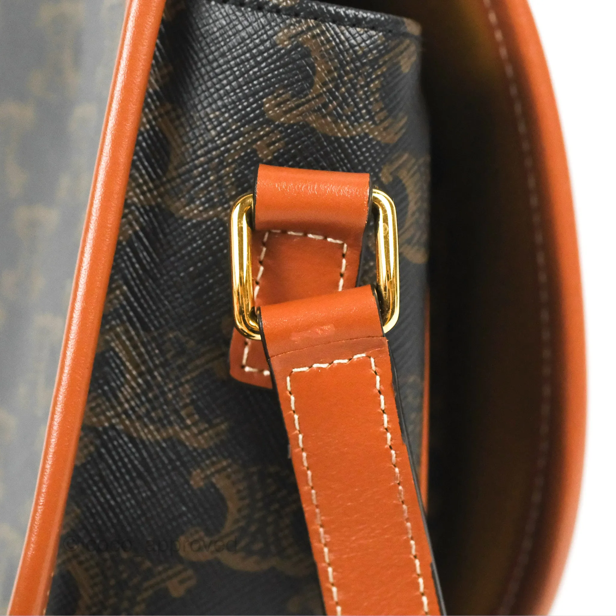 Celine Medium Folco Bag Triomphe Canvas Tan