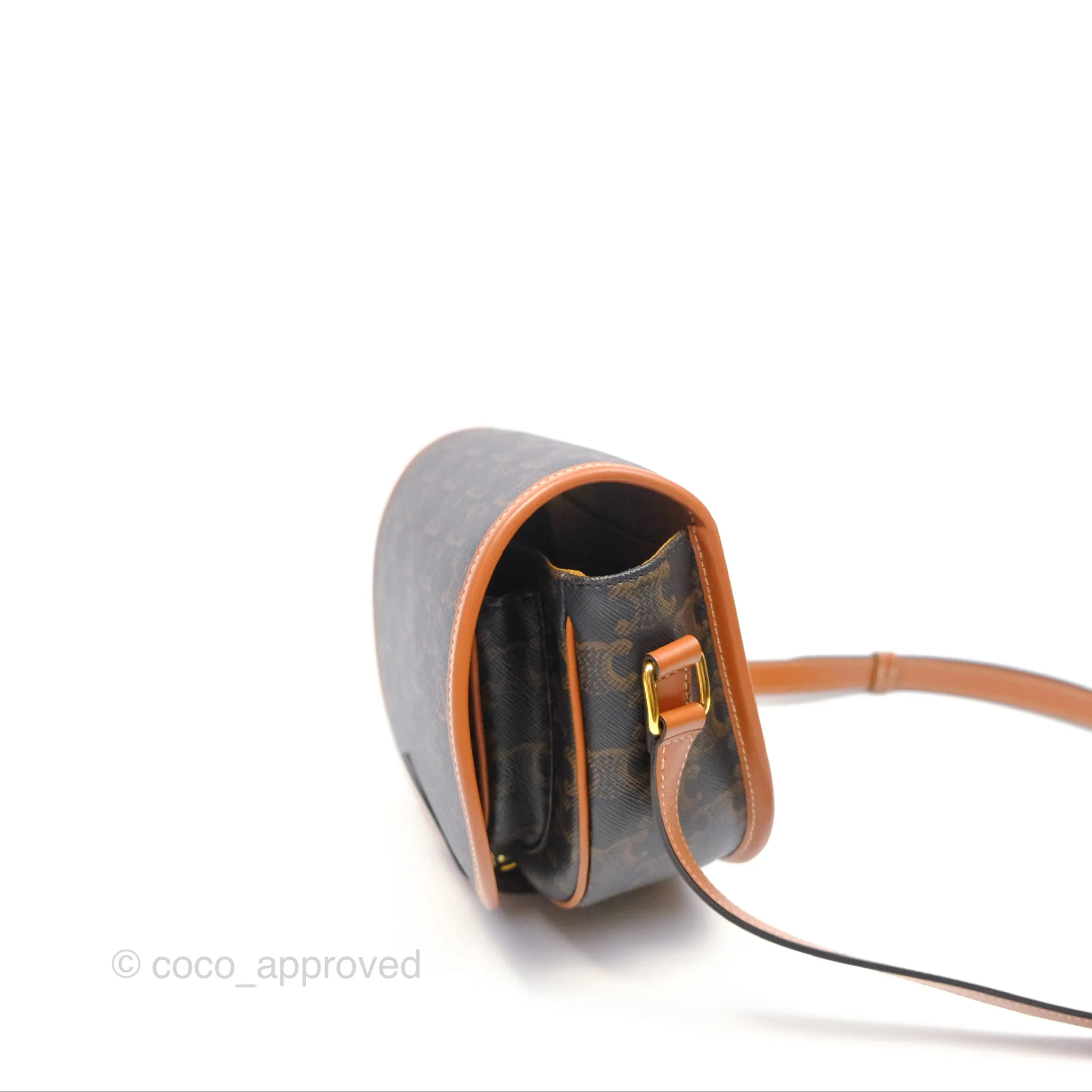 Celine Medium Folco Bag Triomphe Canvas Tan