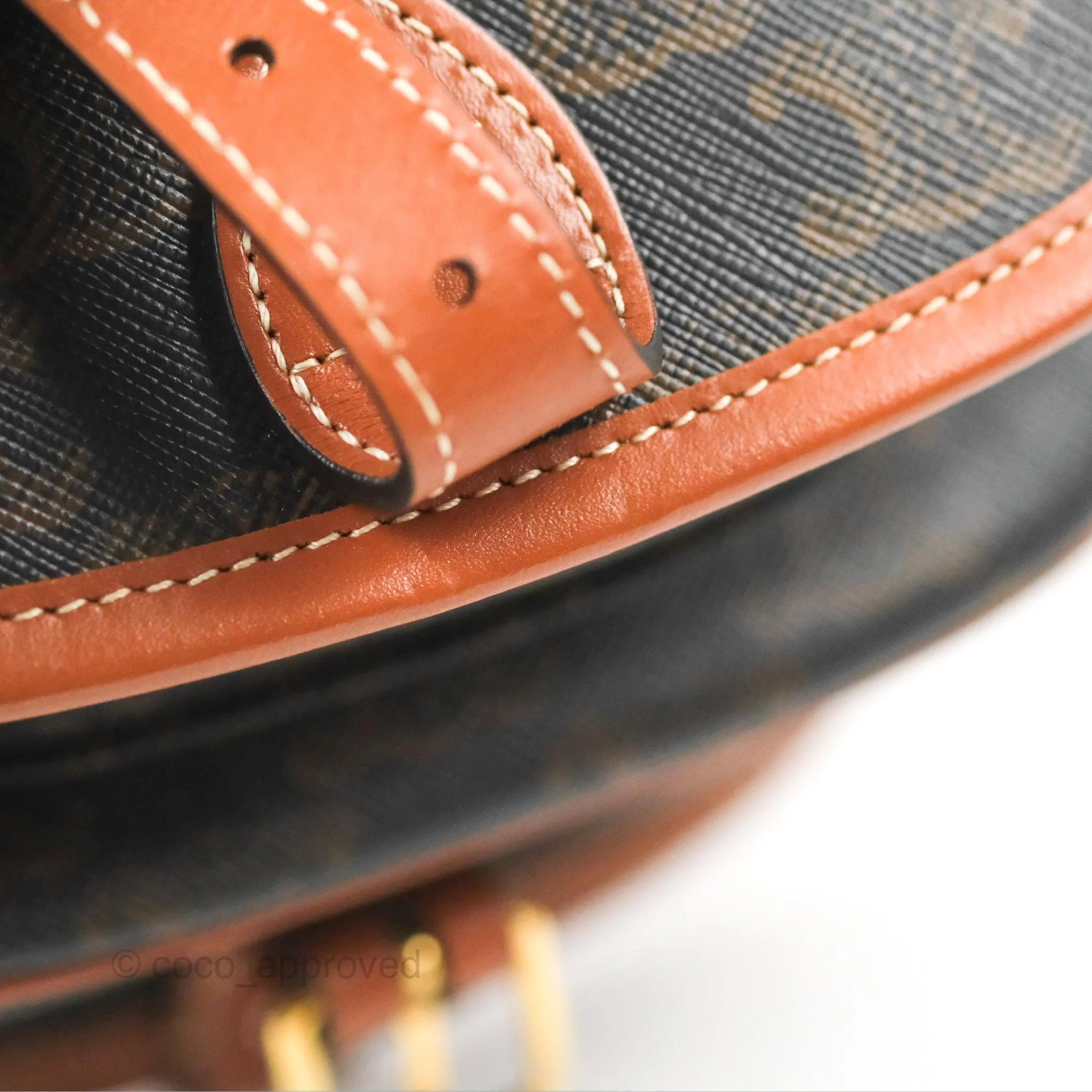 Celine Medium Folco Bag Triomphe Canvas Tan