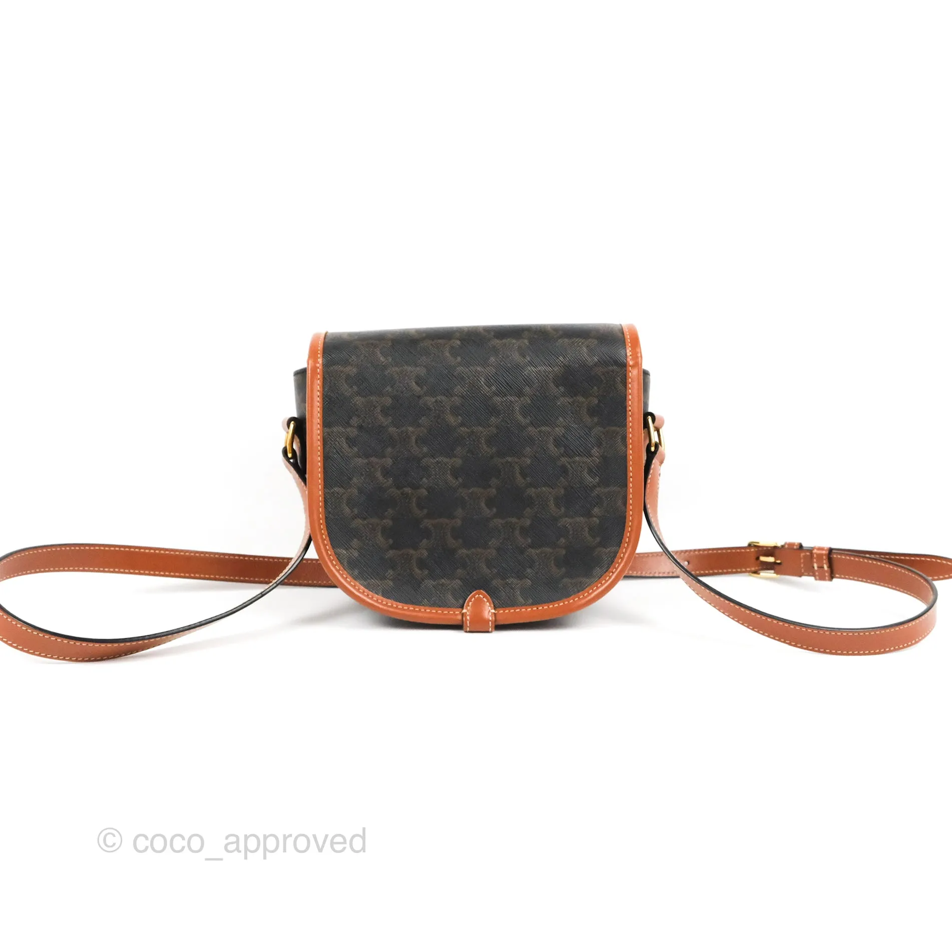 Celine Medium Folco Bag Triomphe Canvas Tan