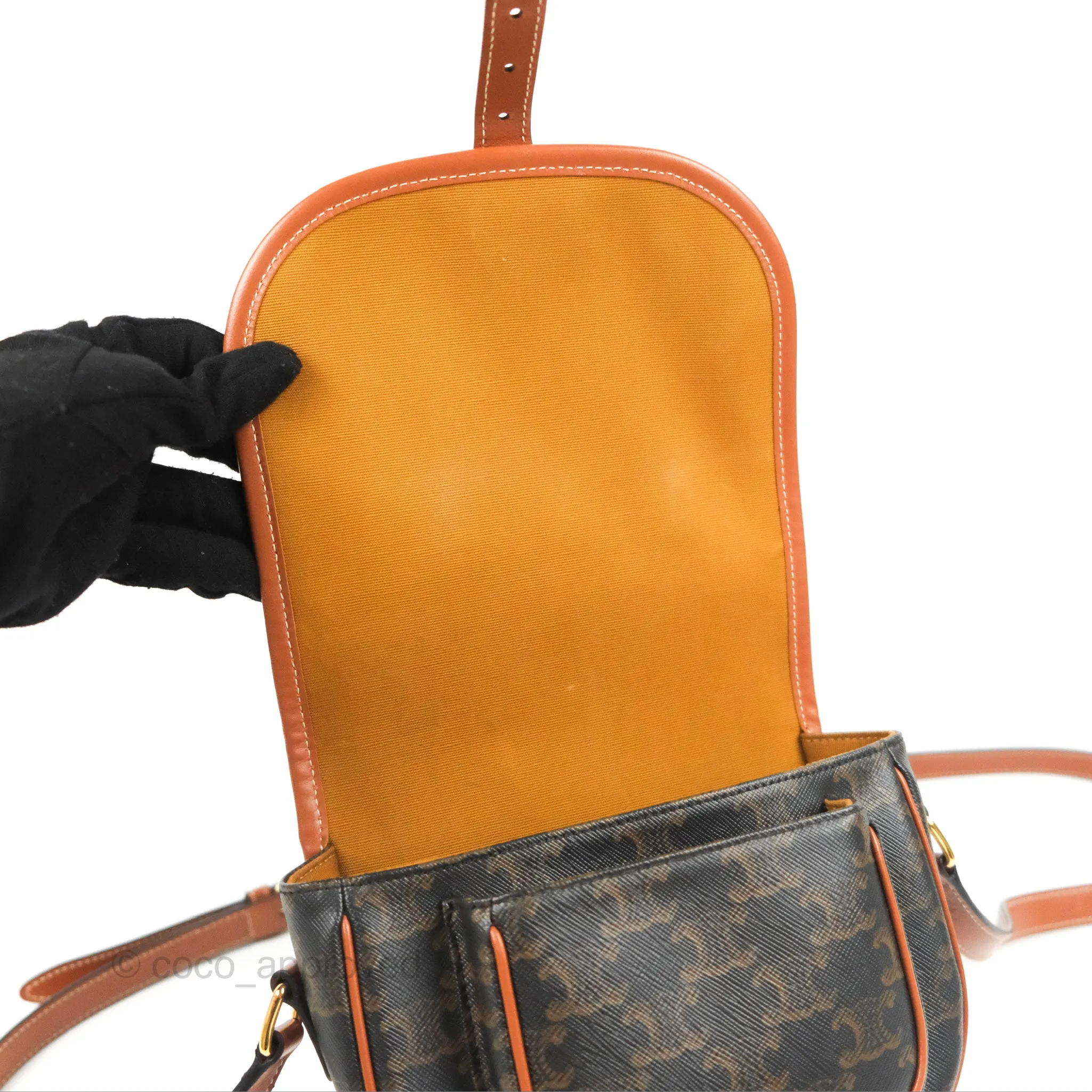 Celine Medium Folco Bag Triomphe Canvas Tan