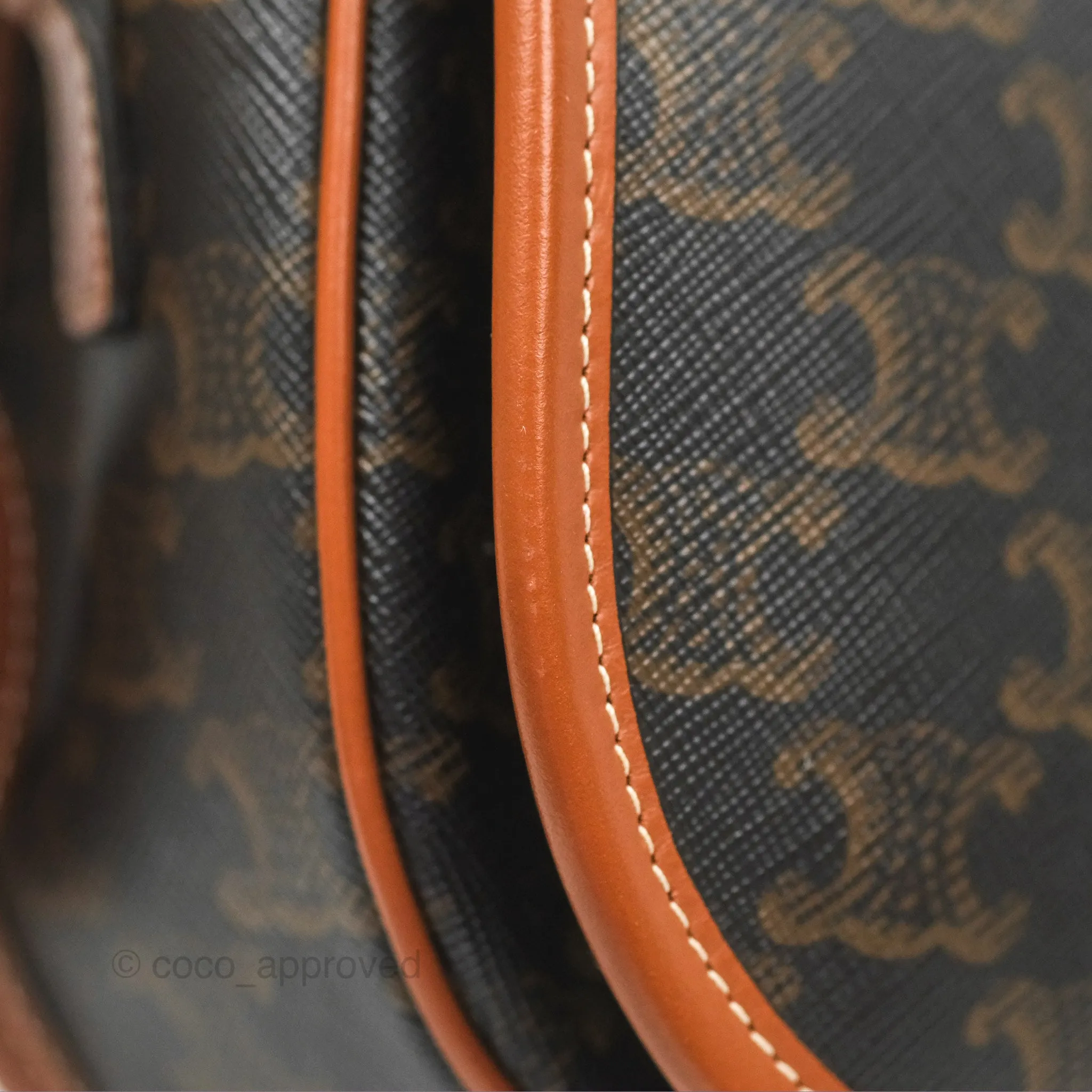 Celine Medium Folco Bag Triomphe Canvas Tan
