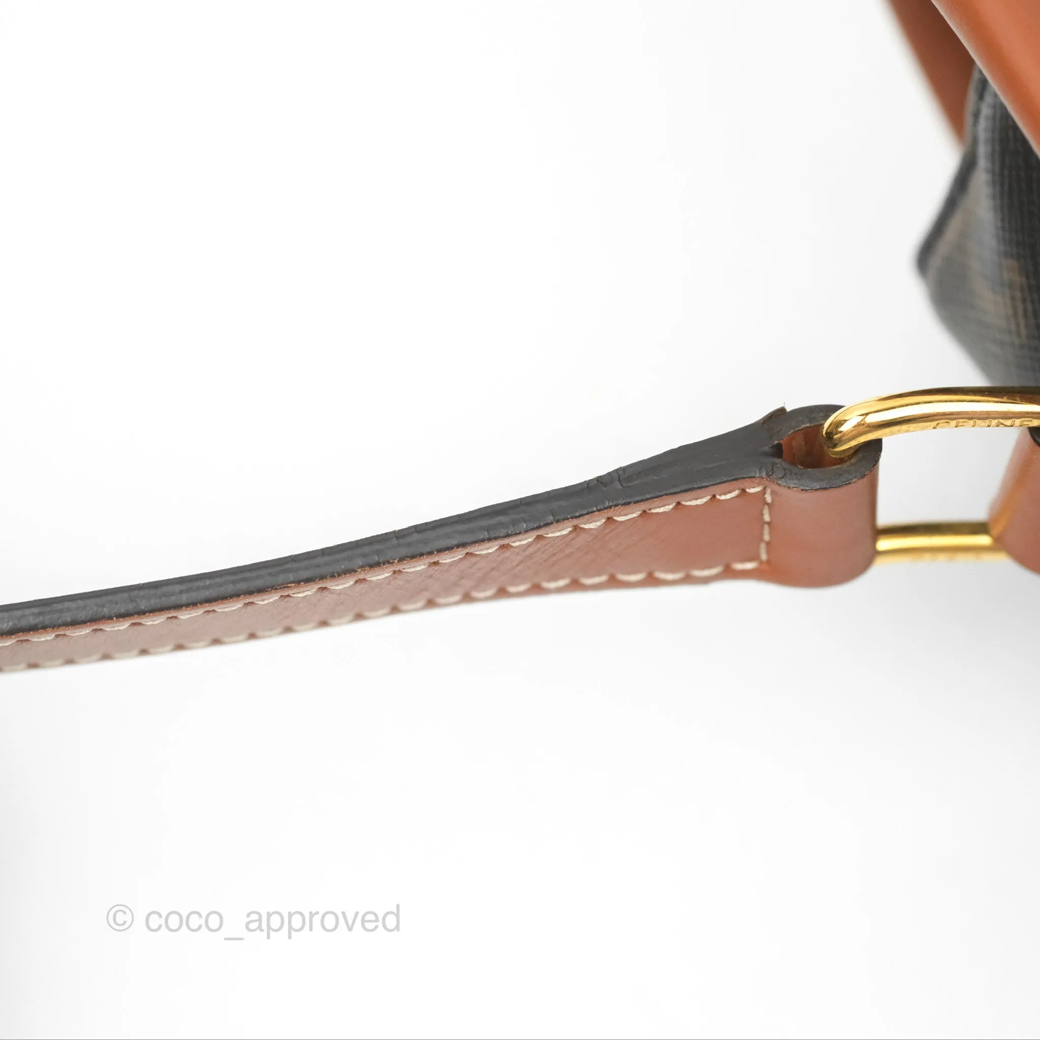 Celine Medium Folco Bag Triomphe Canvas Tan