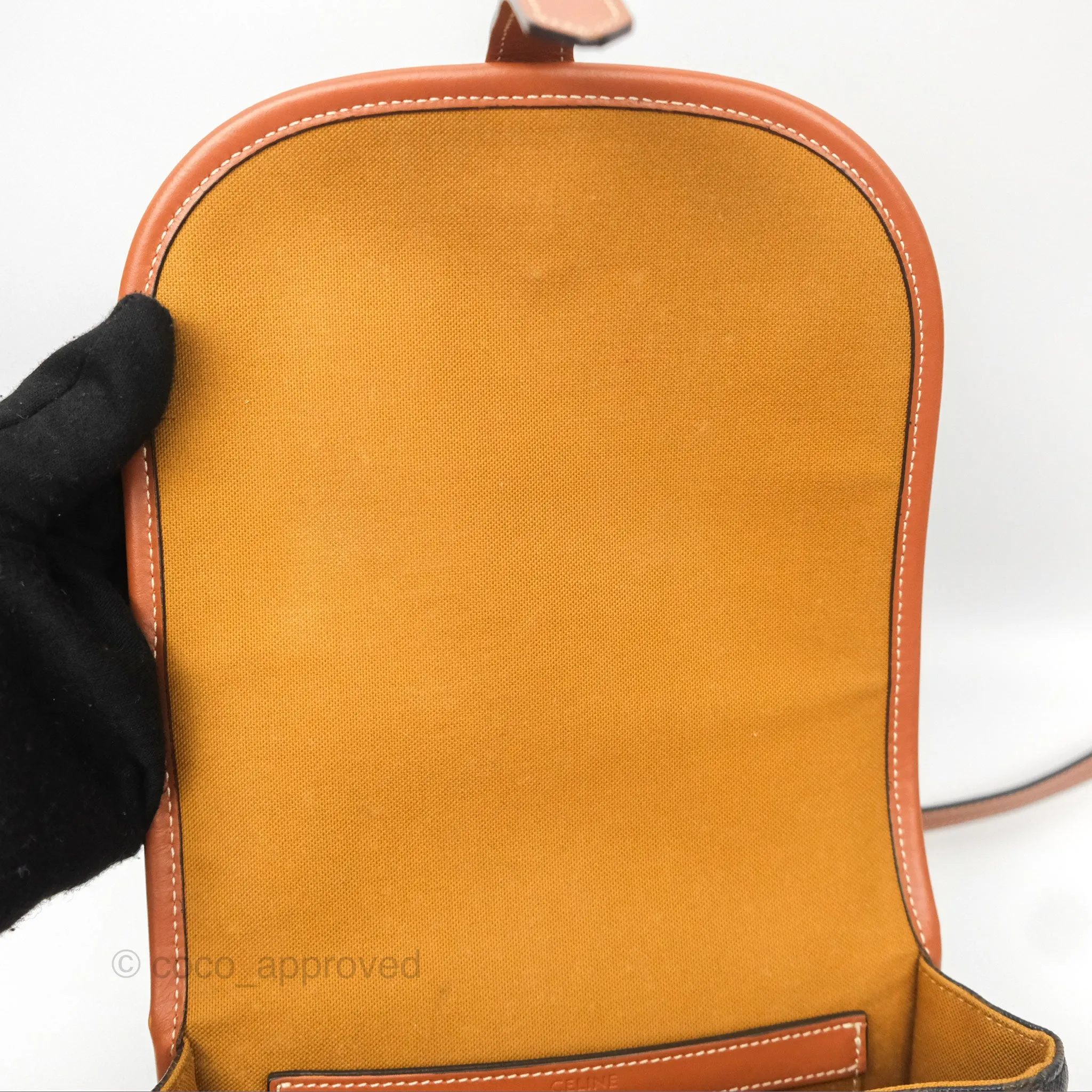 Celine Medium Folco Bag Triomphe Canvas Tan