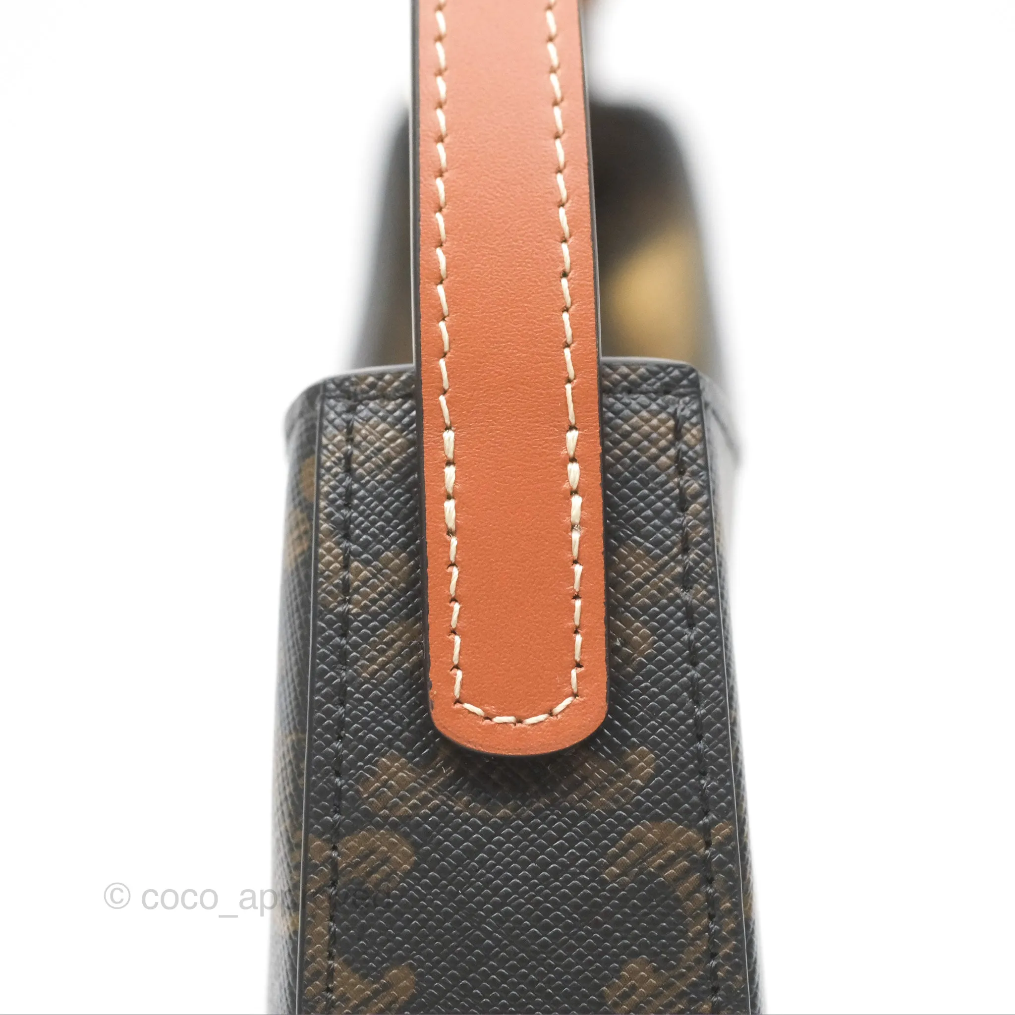 Celine Medium Tilly Bag In Triomphe Canvas and Calfskin Tan