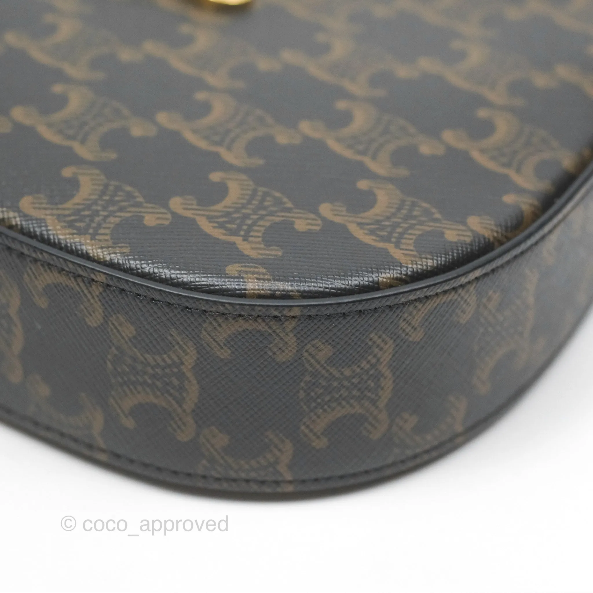 Celine Medium Tilly Bag In Triomphe Canvas and Calfskin Tan