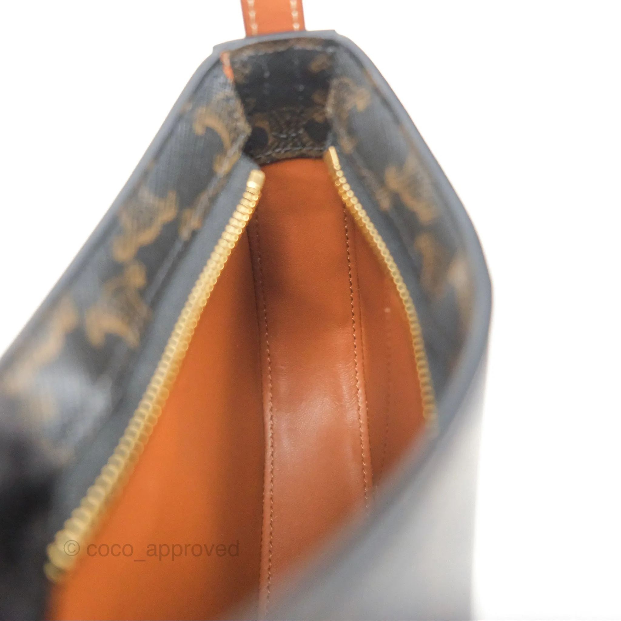 Celine Medium Tilly Bag In Triomphe Canvas and Calfskin Tan