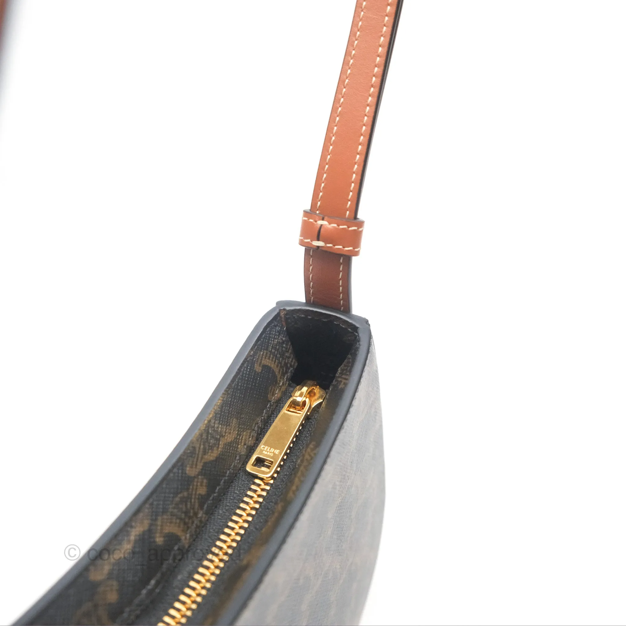 Celine Medium Tilly Bag In Triomphe Canvas and Calfskin Tan