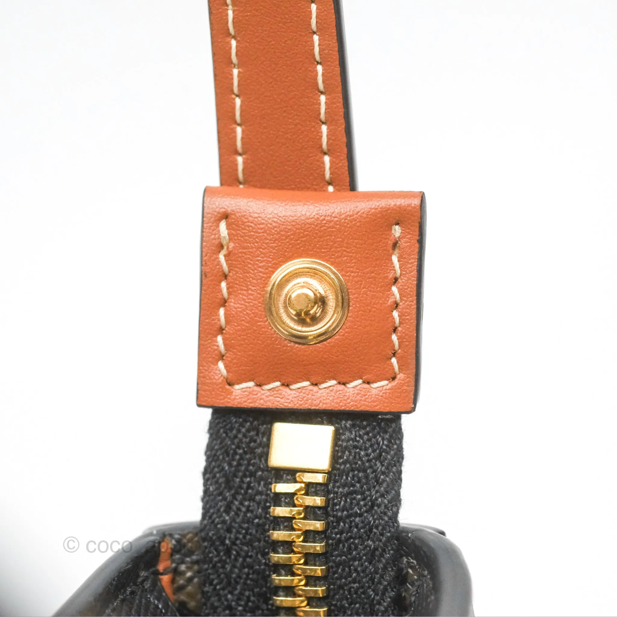 Celine Medium Tilly Bag In Triomphe Canvas and Calfskin Tan