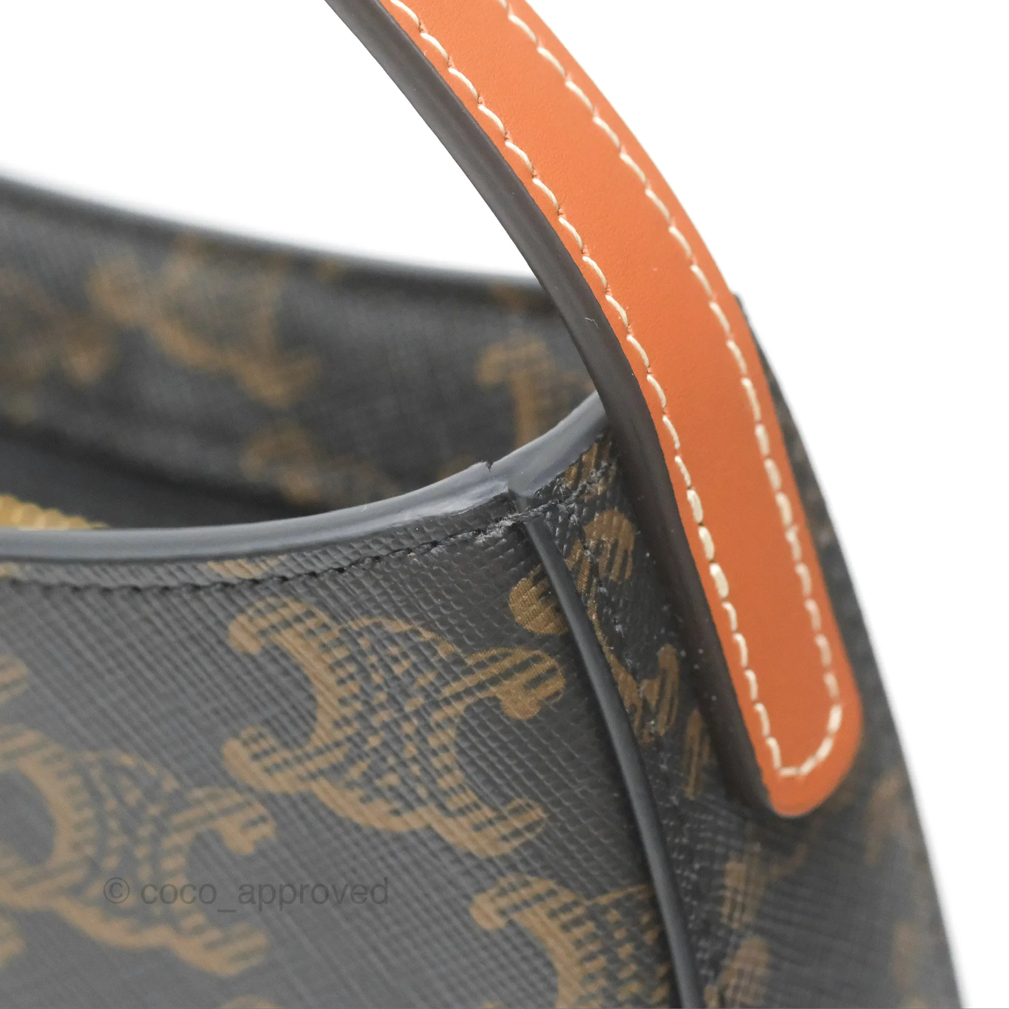 Celine Medium Tilly Bag In Triomphe Canvas and Calfskin Tan
