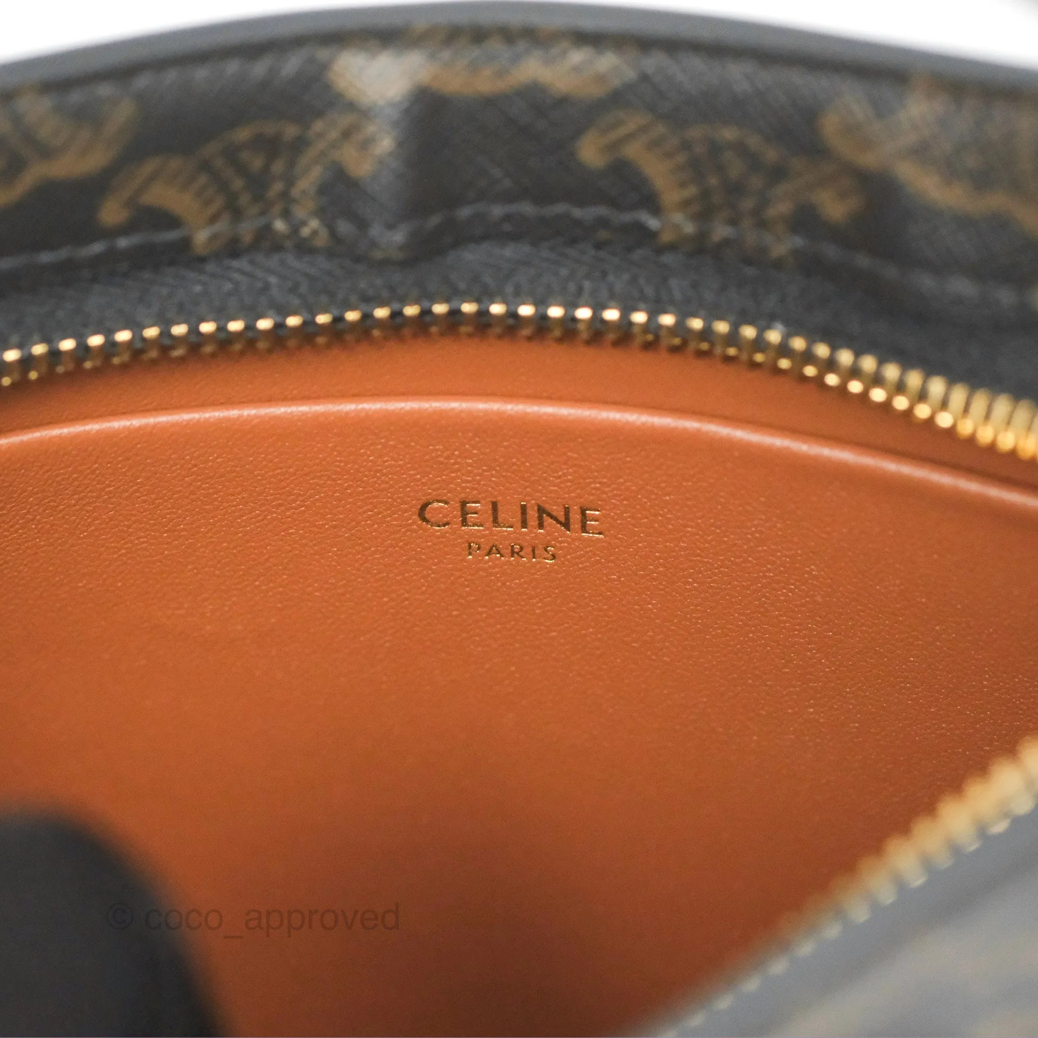 Celine Medium Tilly Bag In Triomphe Canvas and Calfskin Tan