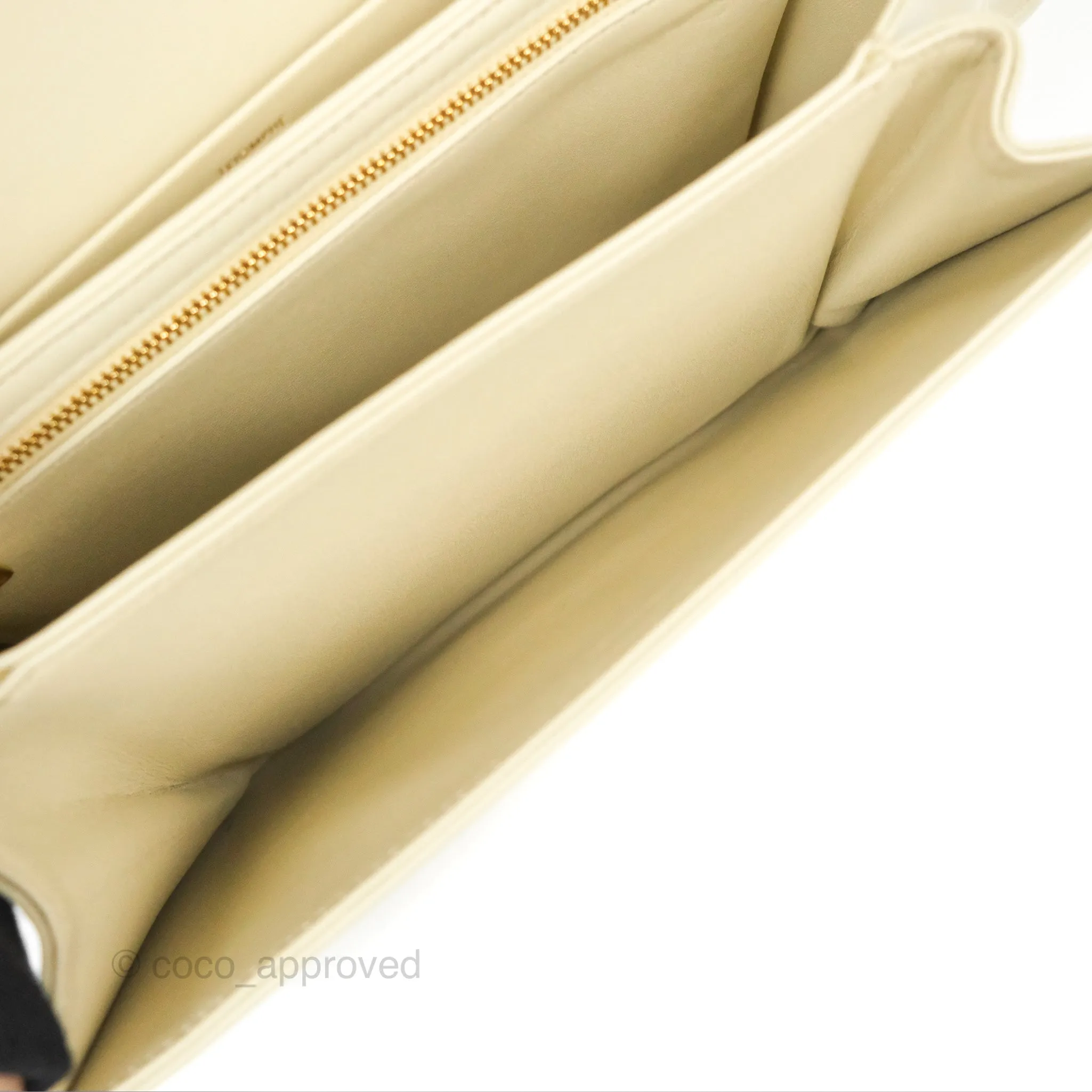 Celine Medium Triomphe Bag Limestone Shiny Calfskin