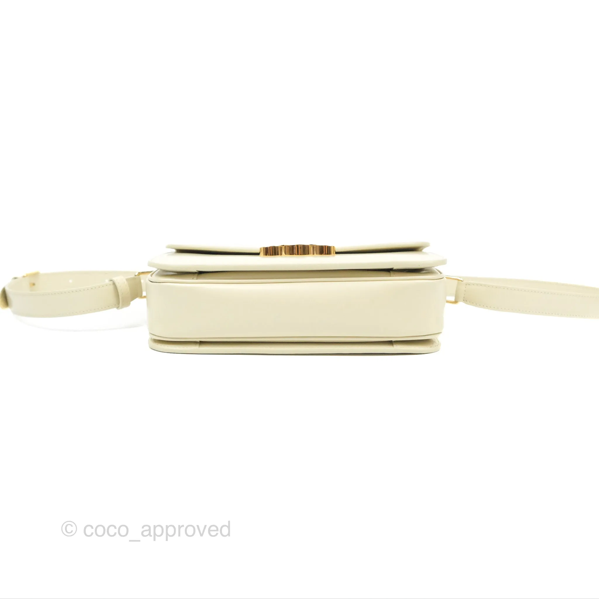 Celine Medium Triomphe Bag Limestone Shiny Calfskin