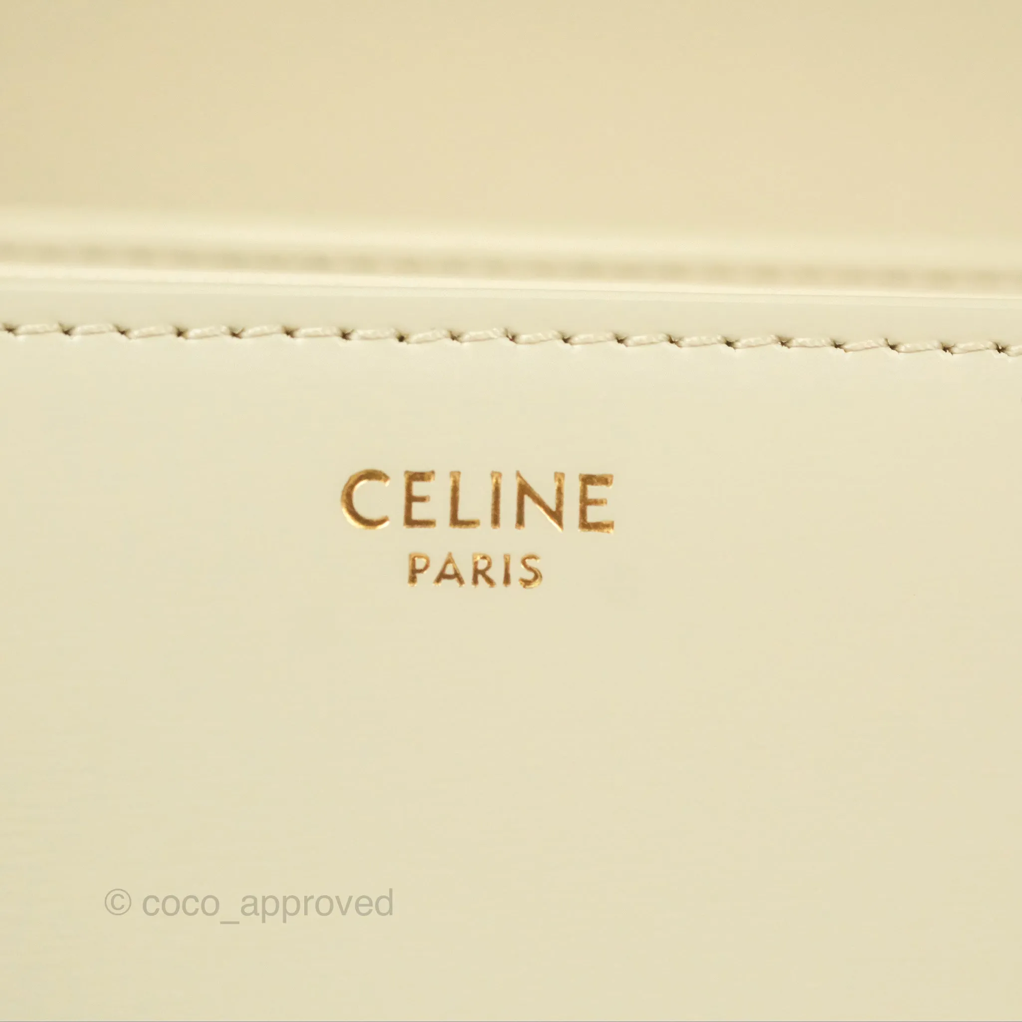 Celine Medium Triomphe Bag Limestone Shiny Calfskin