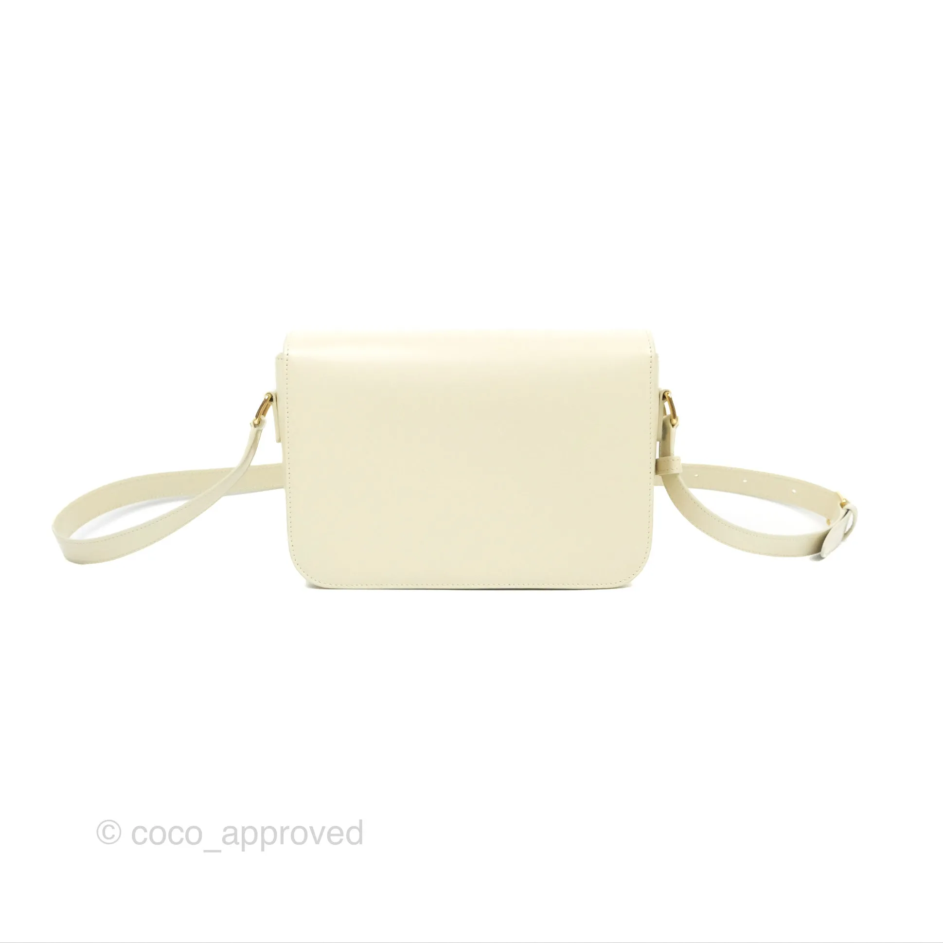 Celine Medium Triomphe Bag Limestone Shiny Calfskin