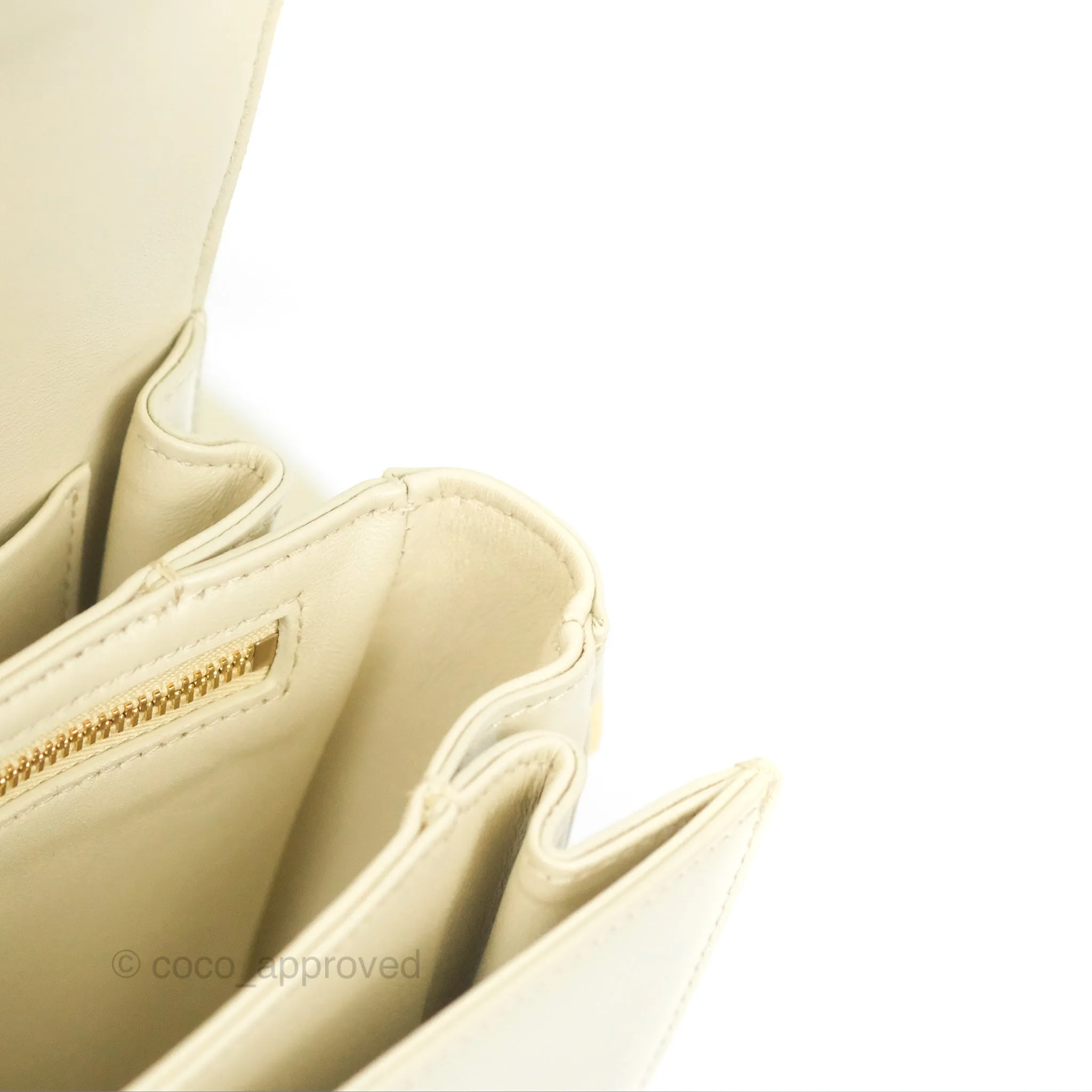 Celine Medium Triomphe Bag Limestone Shiny Calfskin