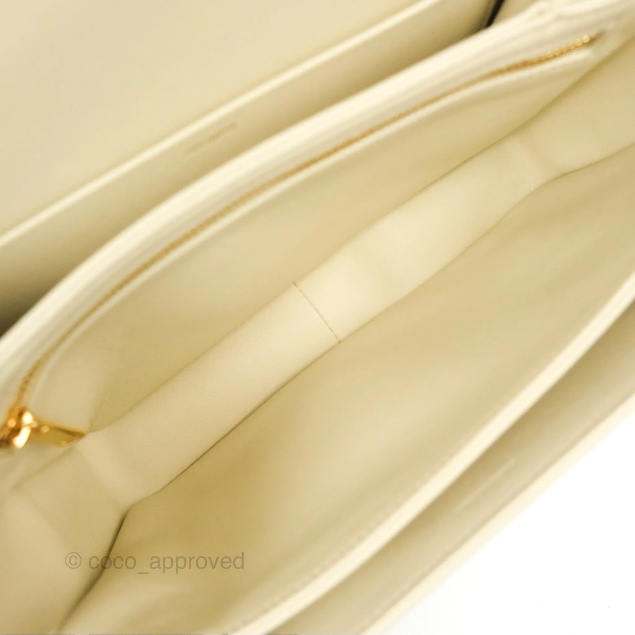 Celine Medium Triomphe Bag Limestone Shiny Calfskin
