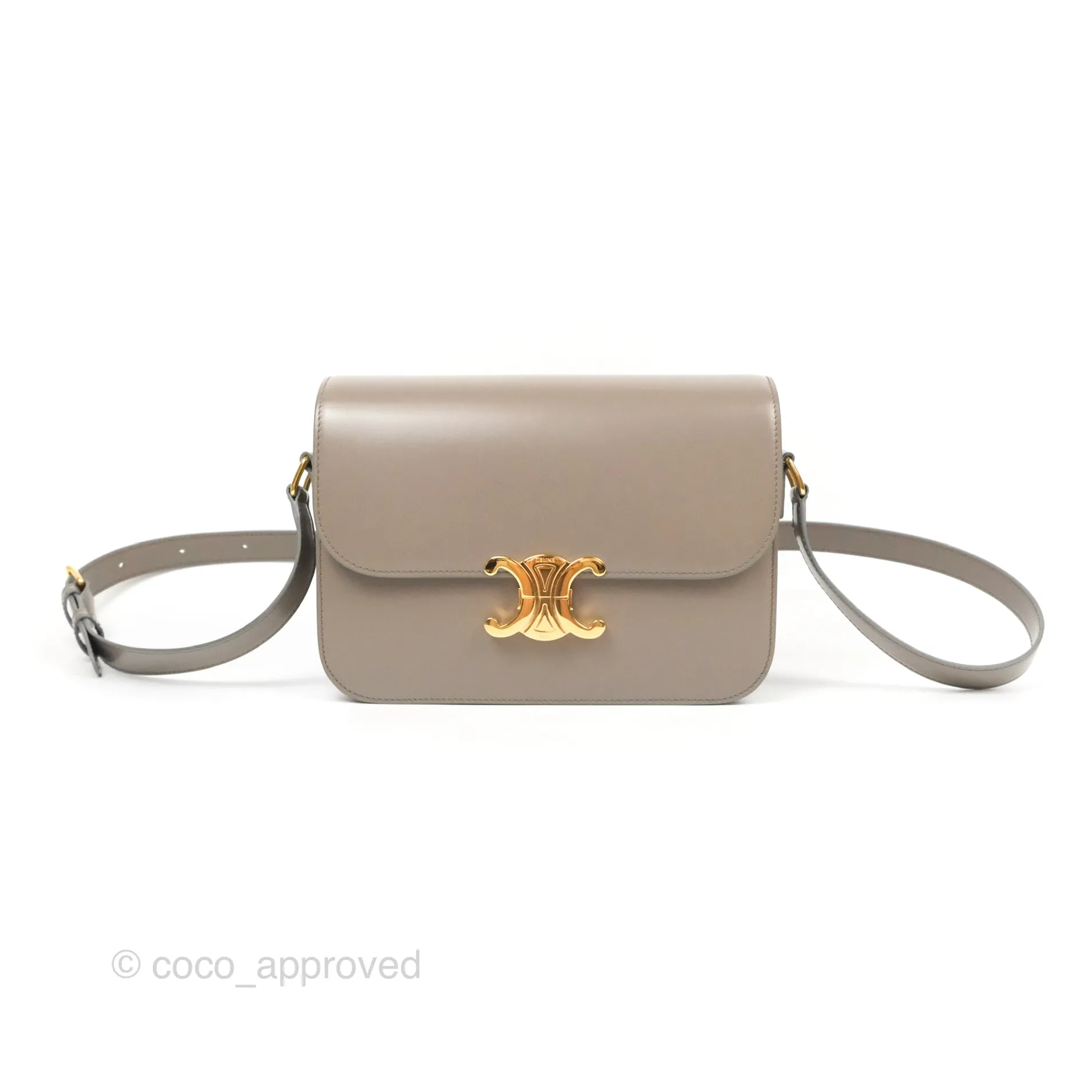 Celine Medium Triomphe Bag Pebble Shiny Calfskin