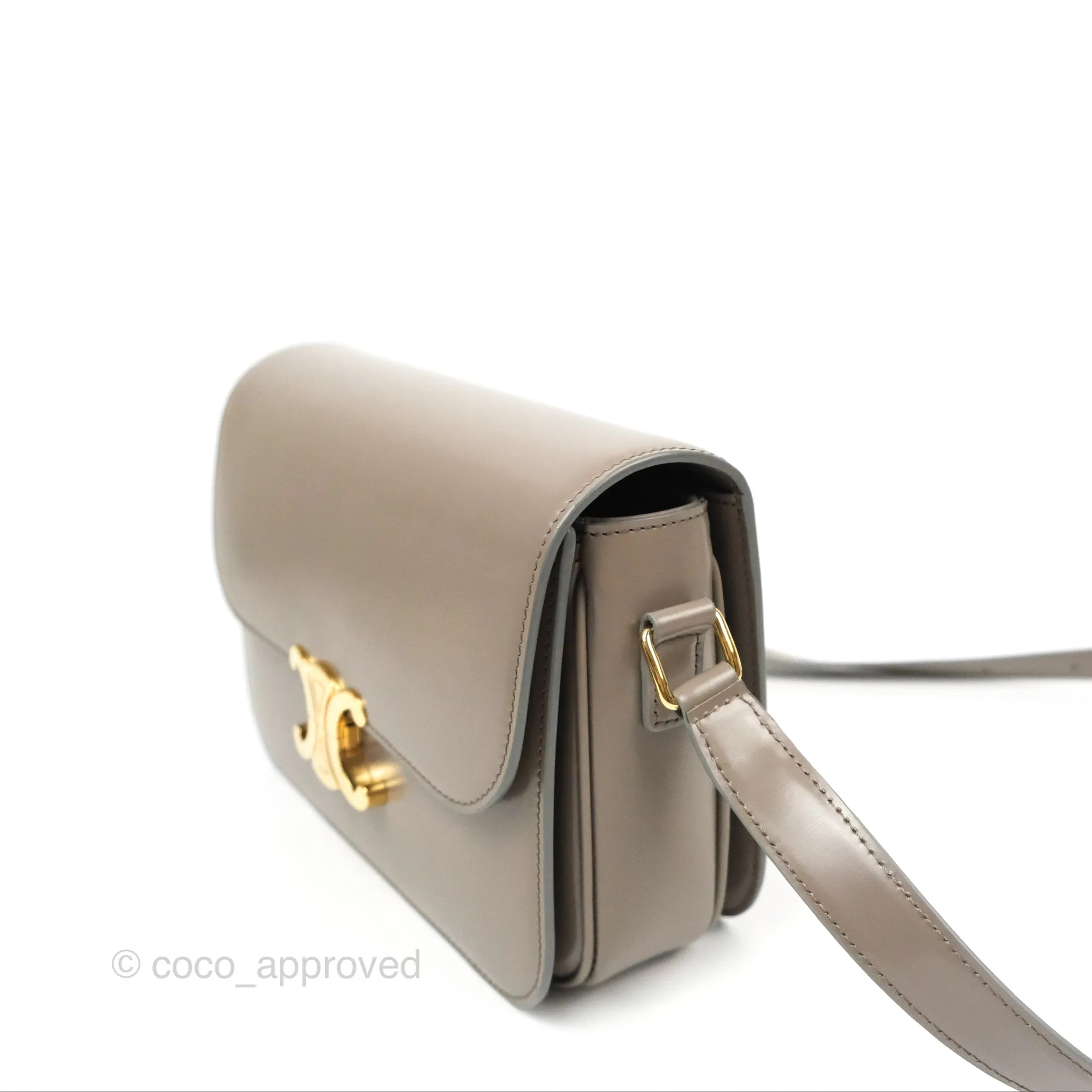 Celine Medium Triomphe Bag Pebble Shiny Calfskin