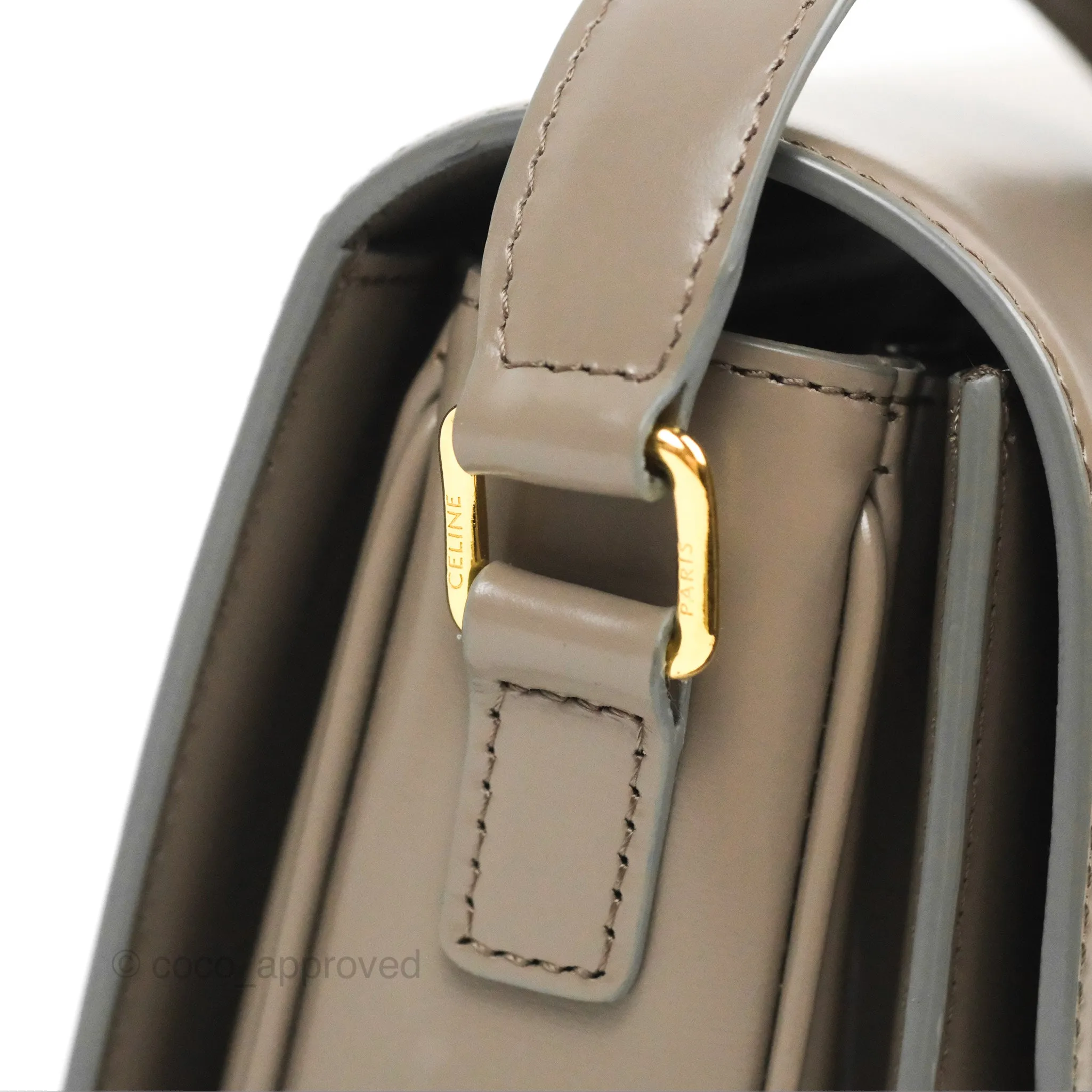 Celine Medium Triomphe Bag Pebble Shiny Calfskin