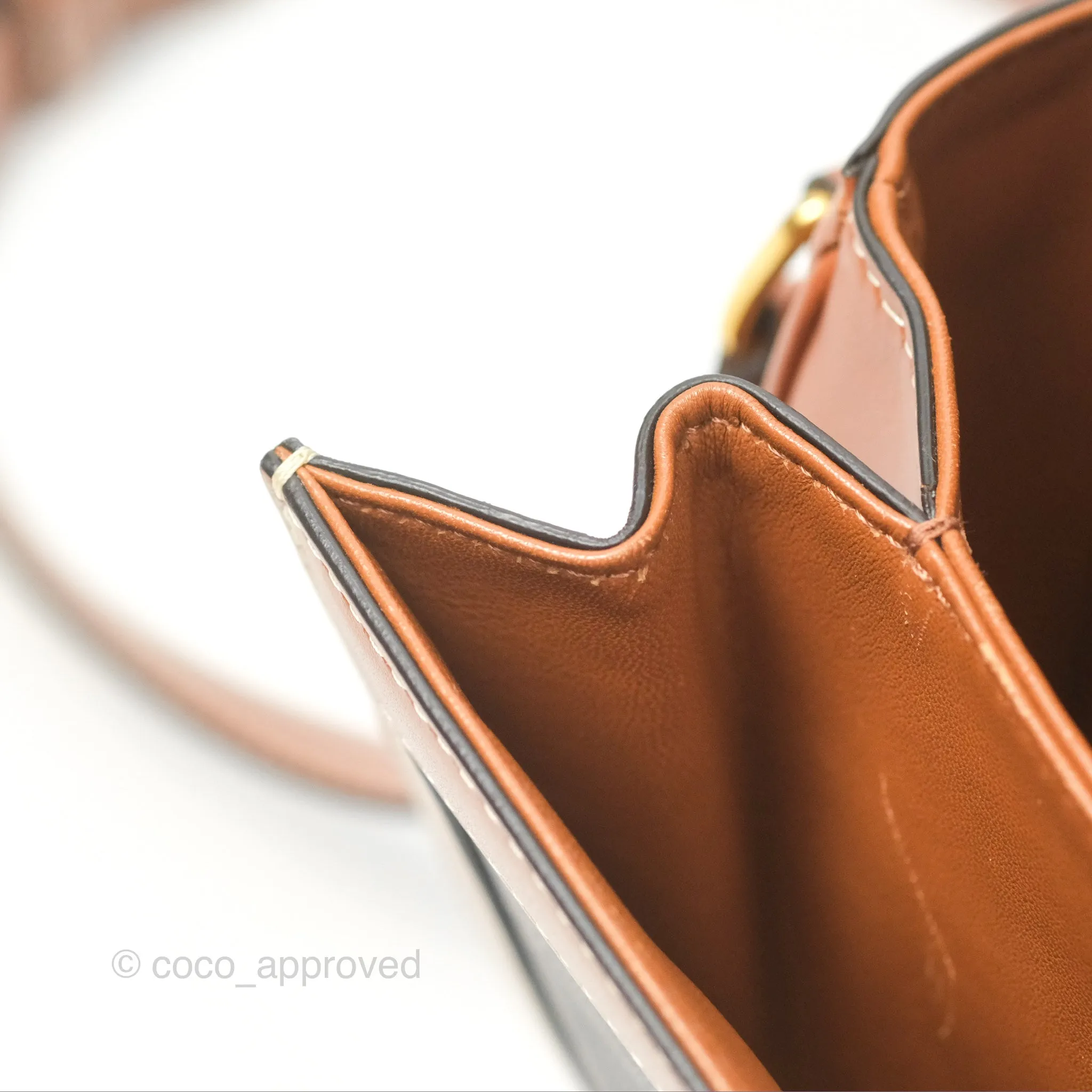 Celine Medium Triomphe Bag Triomphe Canvas Tan Calfskin