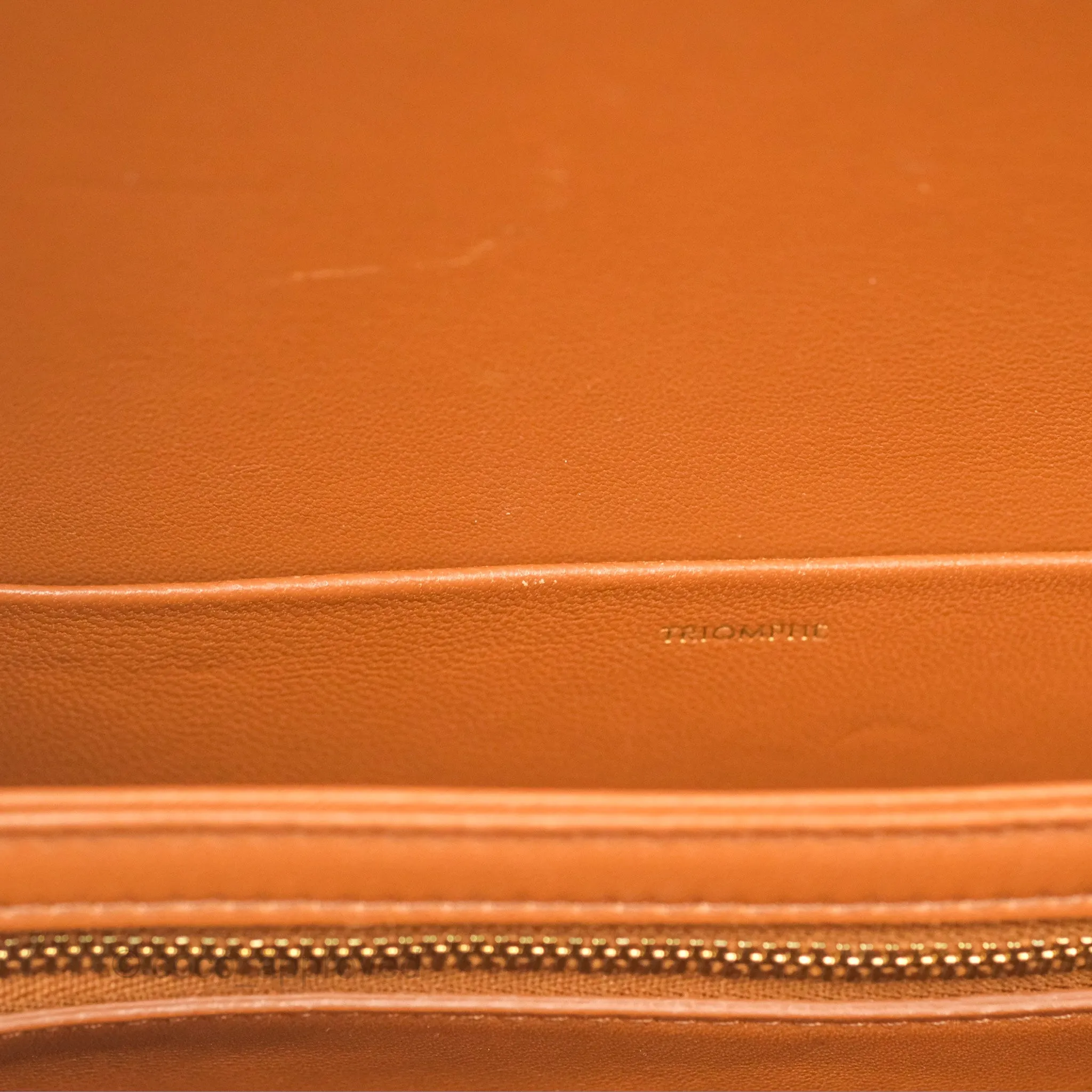 Celine Medium Triomphe Bag Triomphe Canvas Tan Calfskin