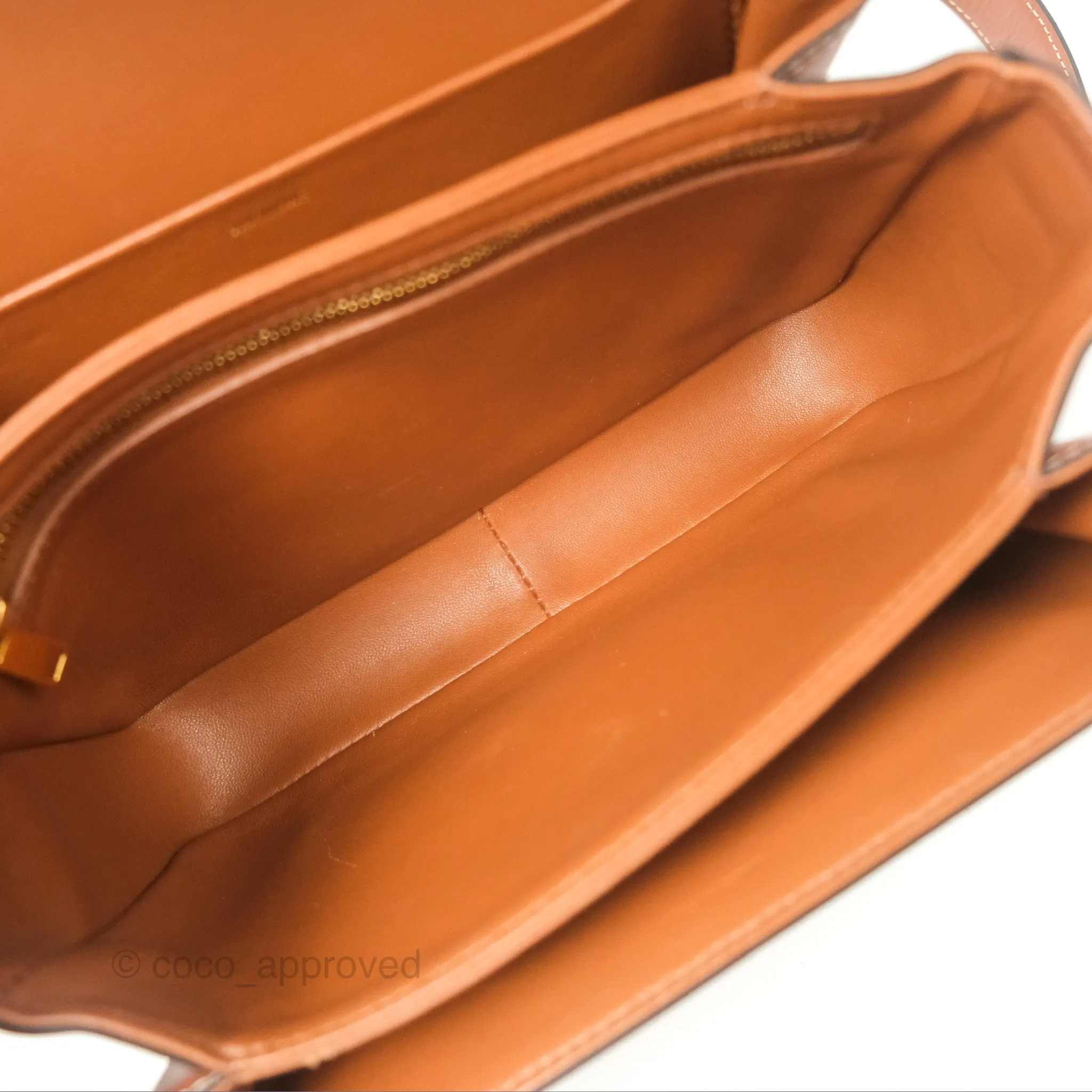 Celine Medium Triomphe Bag Triomphe Canvas Tan Calfskin