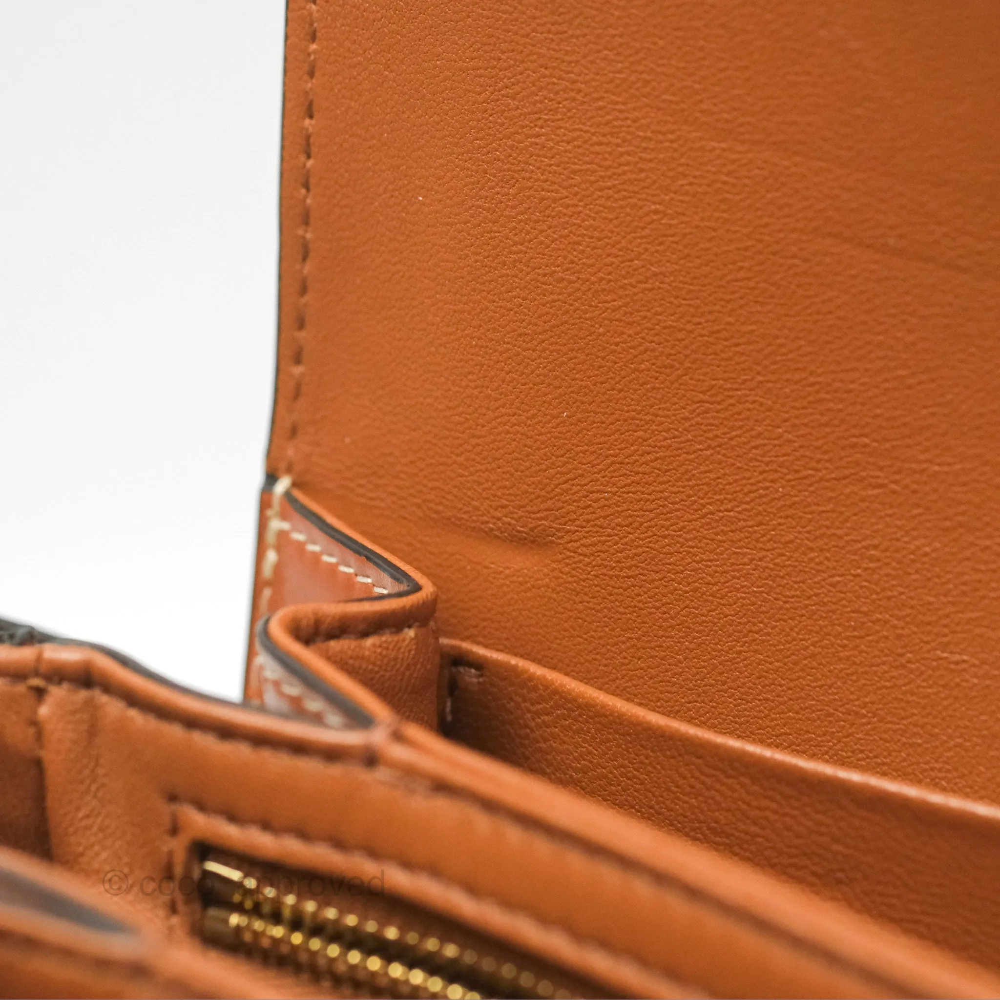 Celine Medium Triomphe Bag Triomphe Canvas Tan Calfskin