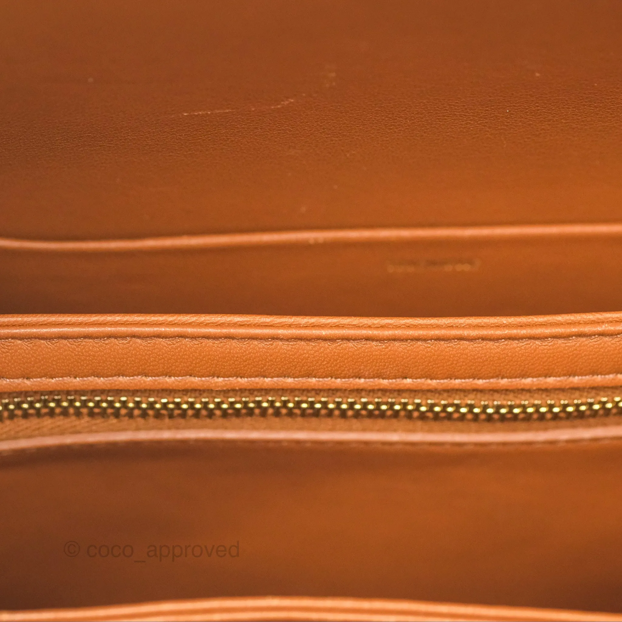 Celine Medium Triomphe Bag Triomphe Canvas Tan Calfskin