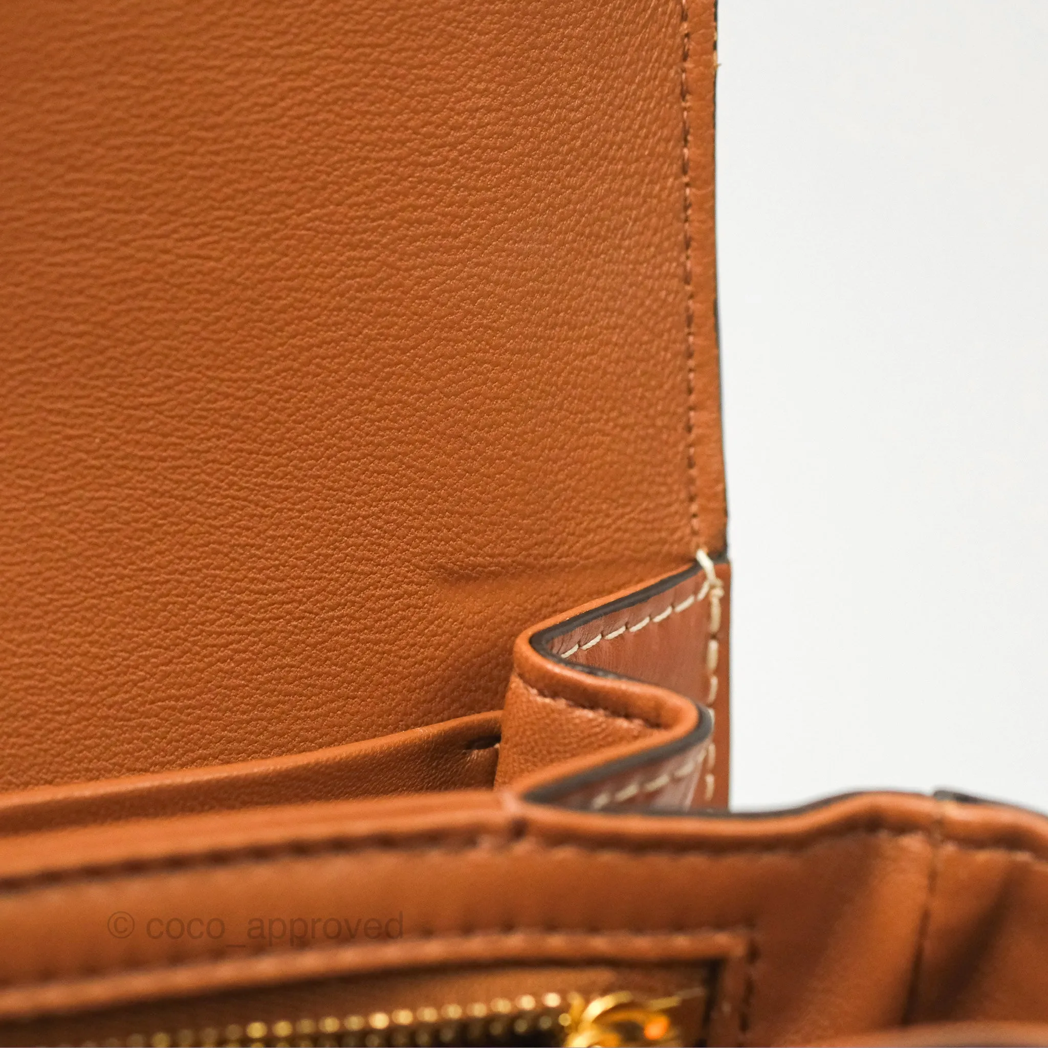 Celine Medium Triomphe Bag Triomphe Canvas Tan Calfskin
