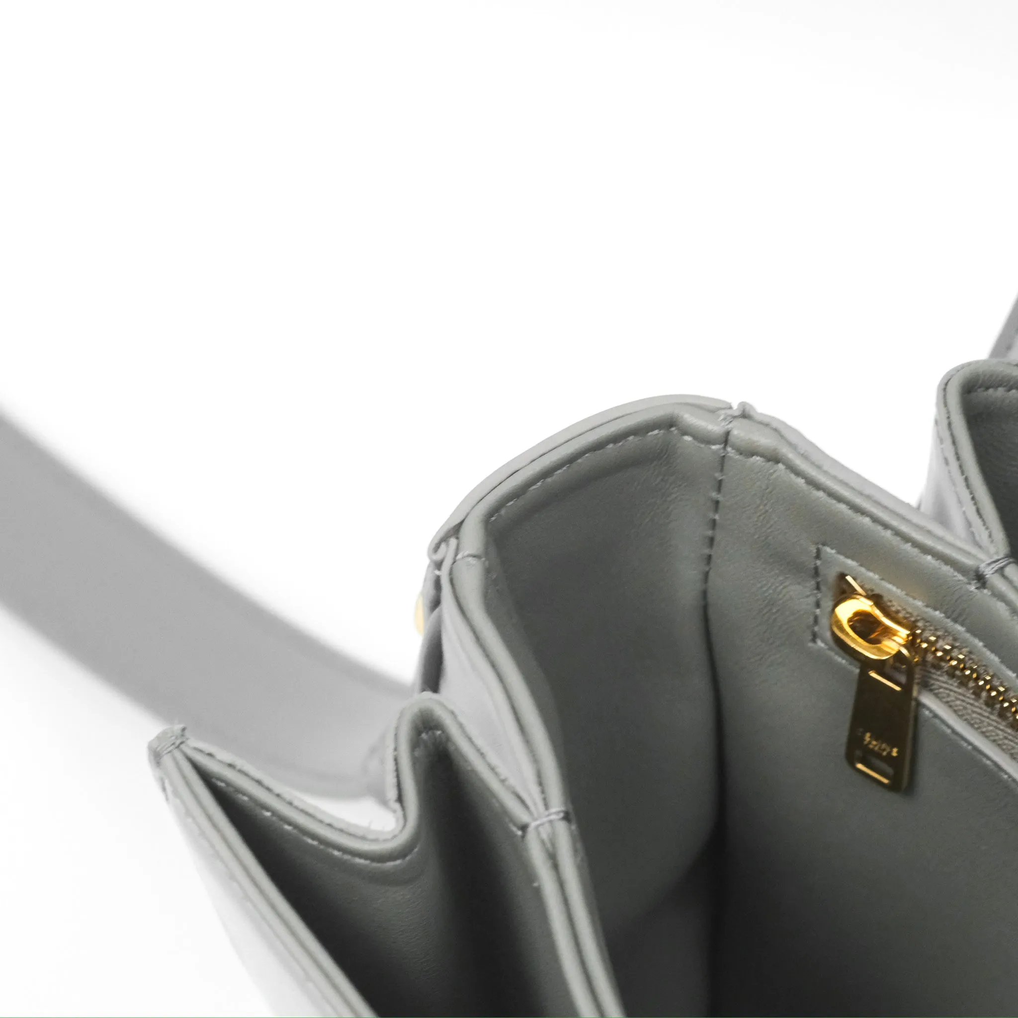 Celine Medium Triomphe Bag Zinc Shiny Calfskin