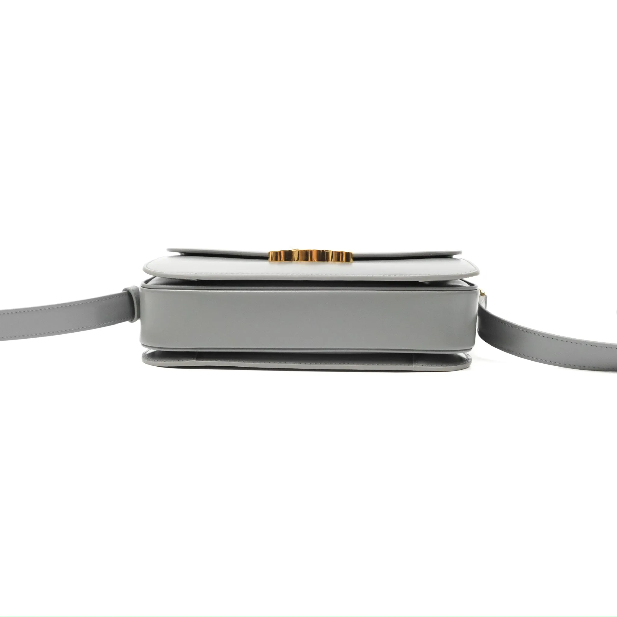 Celine Medium Triomphe Bag Zinc Shiny Calfskin