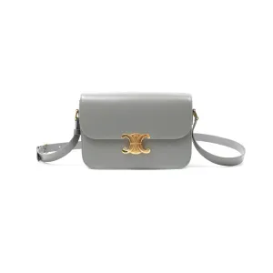 Celine Medium Triomphe Bag Zinc Shiny Calfskin